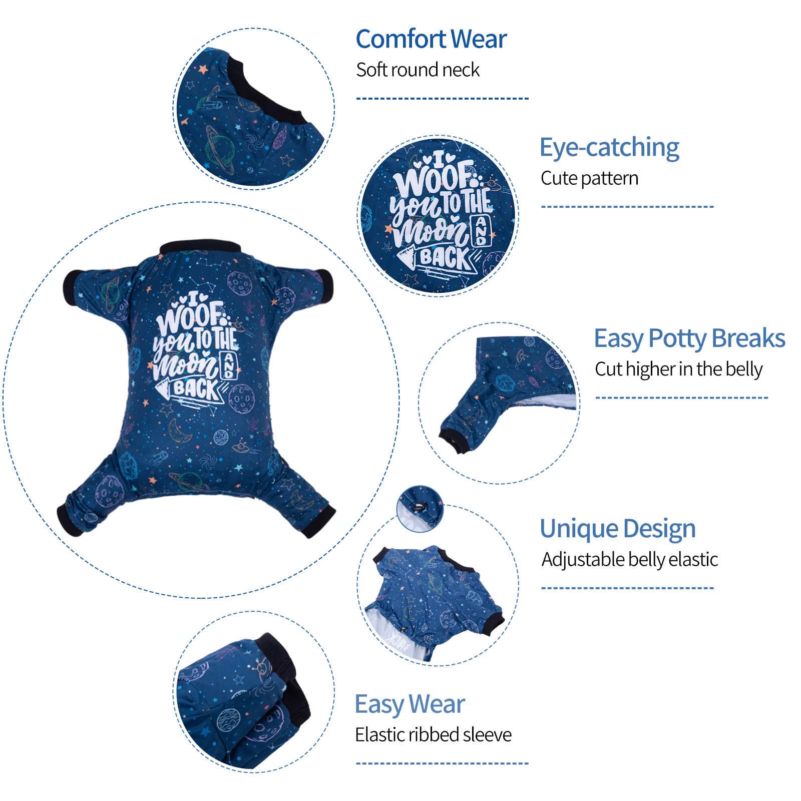 Cutebone Small Dog Pajamas Shirt Stretchy Summer Puppy Pjs Soft Cat Onesies Pet Clothes For Daily Wear Da12Xs
