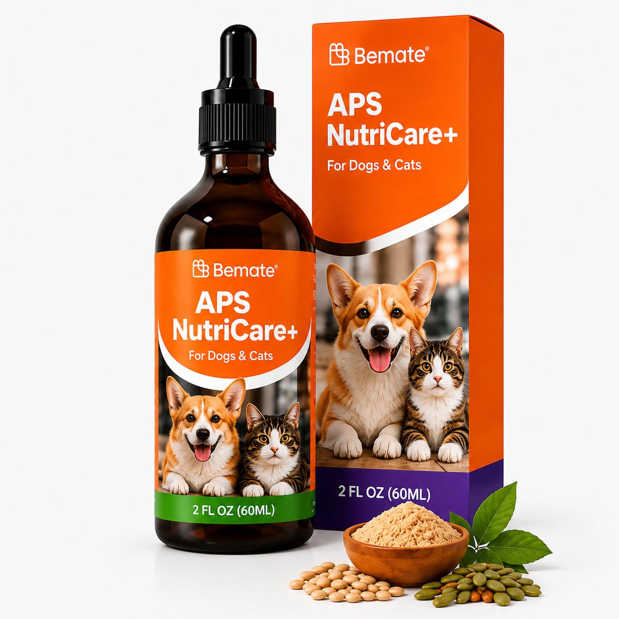 BeMate APS NutriCare+ Liquid Drops for Dogs & Cats, Digestive Support & Appetite Booster, Calming & Recovery Support, Natural He