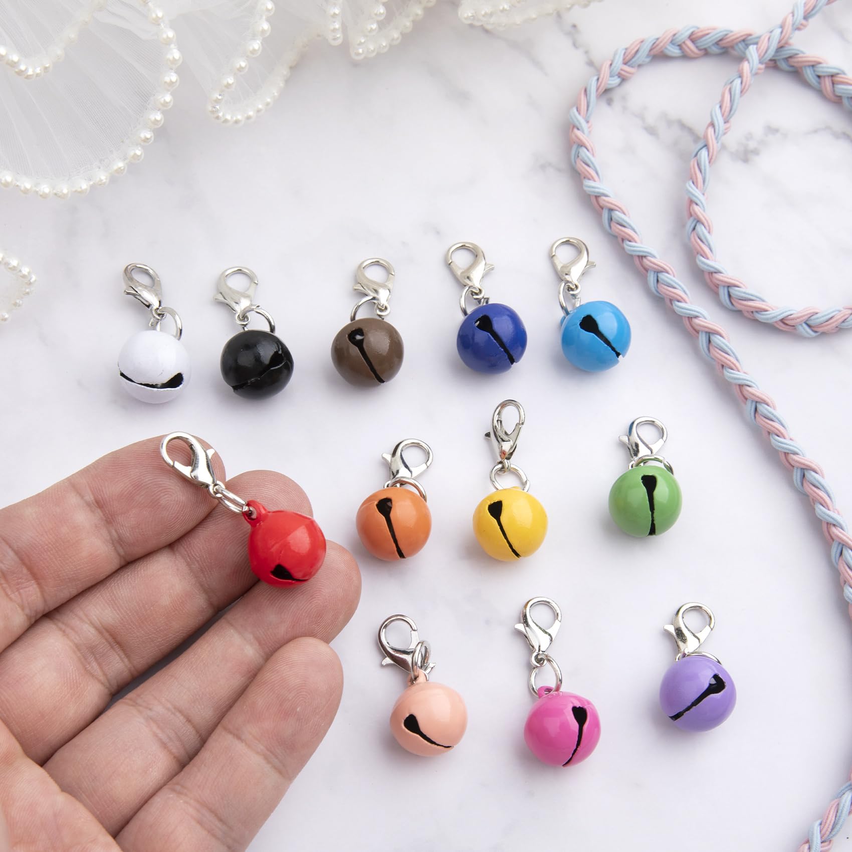 Smallcat 12 Pcs Pet Bells For Cat Dog, Multicolor Round Bell For Dog Collar, Metal Dog Collar Bell, Cat Bells With Loud Crisp Fo