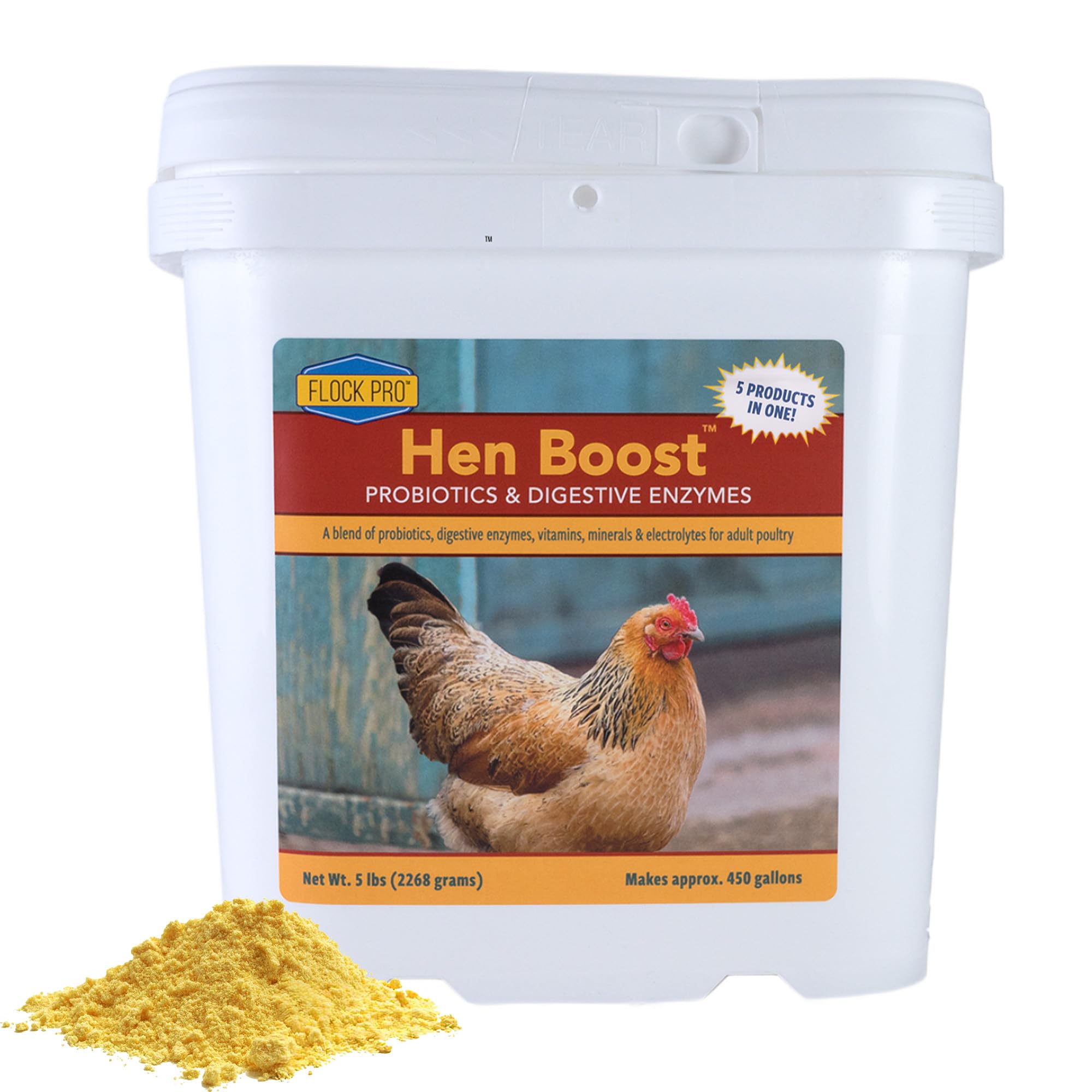 Flock PRO Hen Boost - Digestive Supplement for Hens | Chicken Vitamins and Supplements | Probiotics, Digestive Enzymes, Electrol