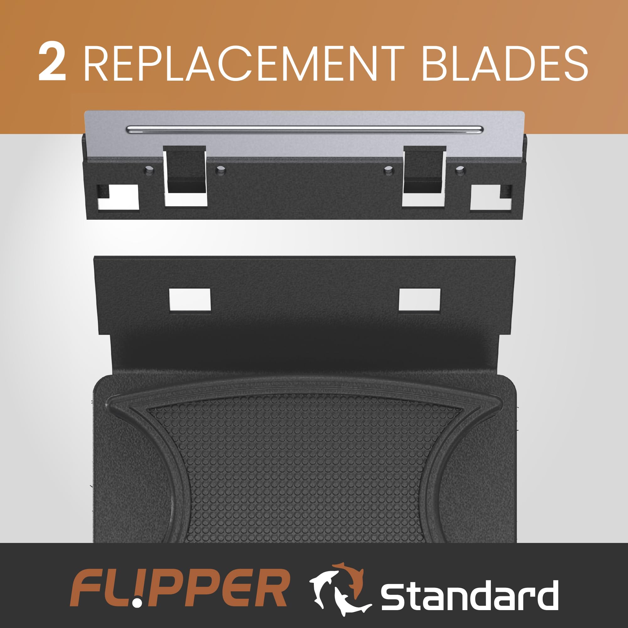 Fl!Pper Flipper Standard Aquarium Scraper Replacement Blades For Fish Tank Cleaning Kits - Stainless Steel Replacement Blades Fo