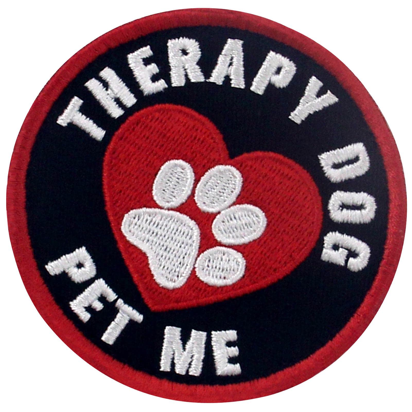 Tailwag Planet Therapy Dog Pet Me Emotional Support Service Dog Morale Tactical Patch Embroidered Badge Fastener Hook & Loop Emblem