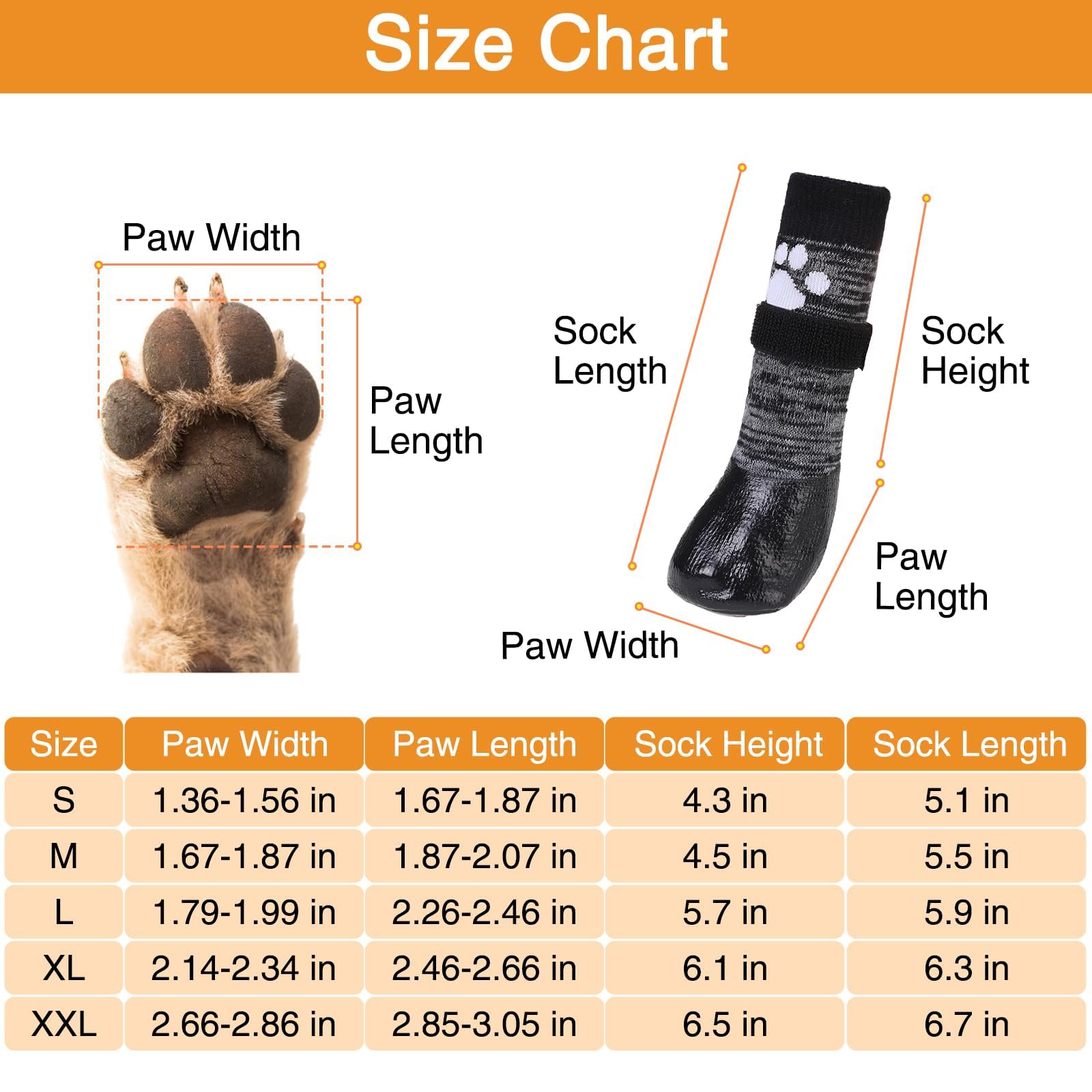 KOOLTAIL Non Slip Dog Socks to Prevent Licking Paws for Hardwood Floors, Dog Boots Shoes for Hot/Cold Pavement with Grippers Tra