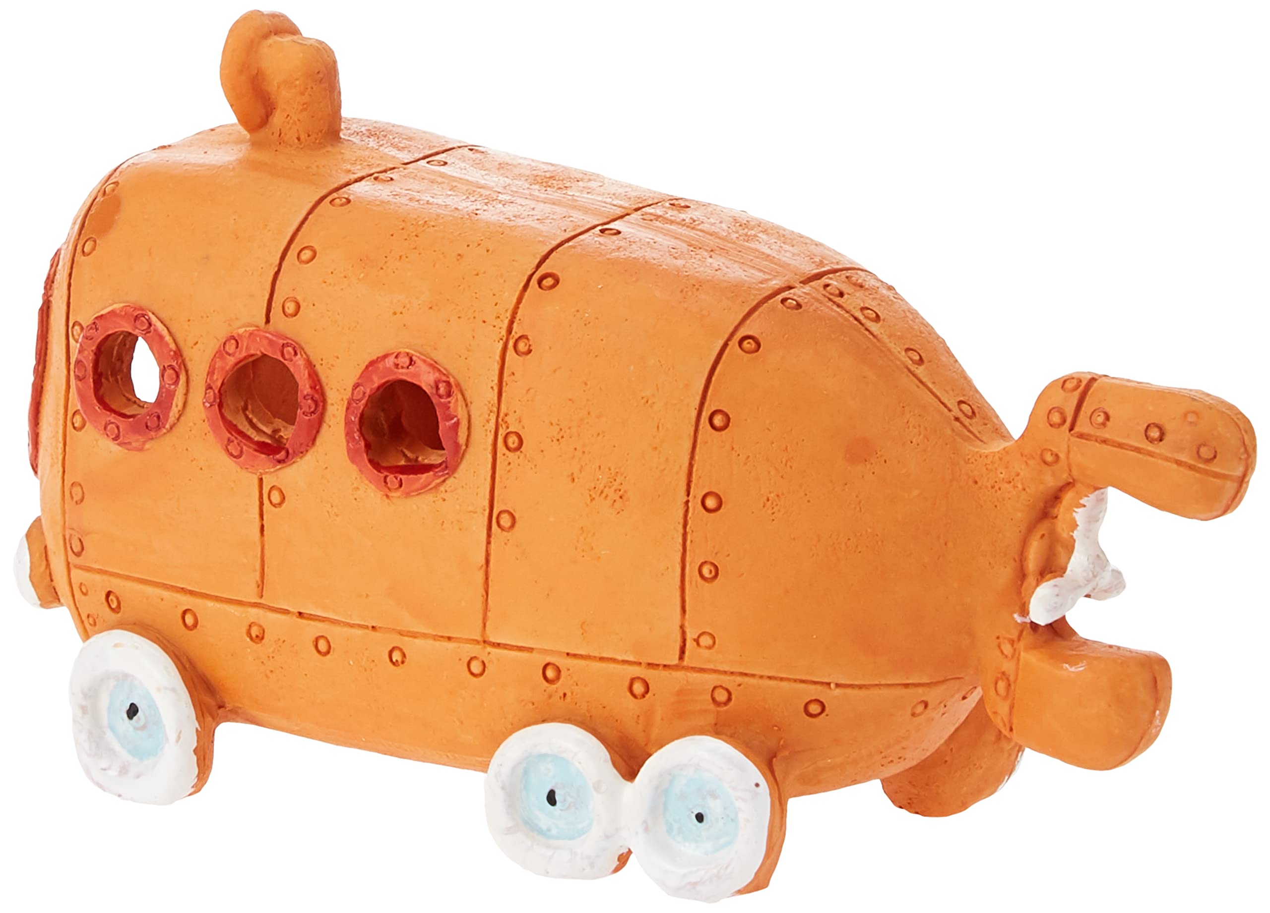 Penn-Plax Nickelodeon Spongebob Squarepants Resin Decoration - Bikini Bottom Bus - for Aquarium and Fish Tanks (SBR60) Orange