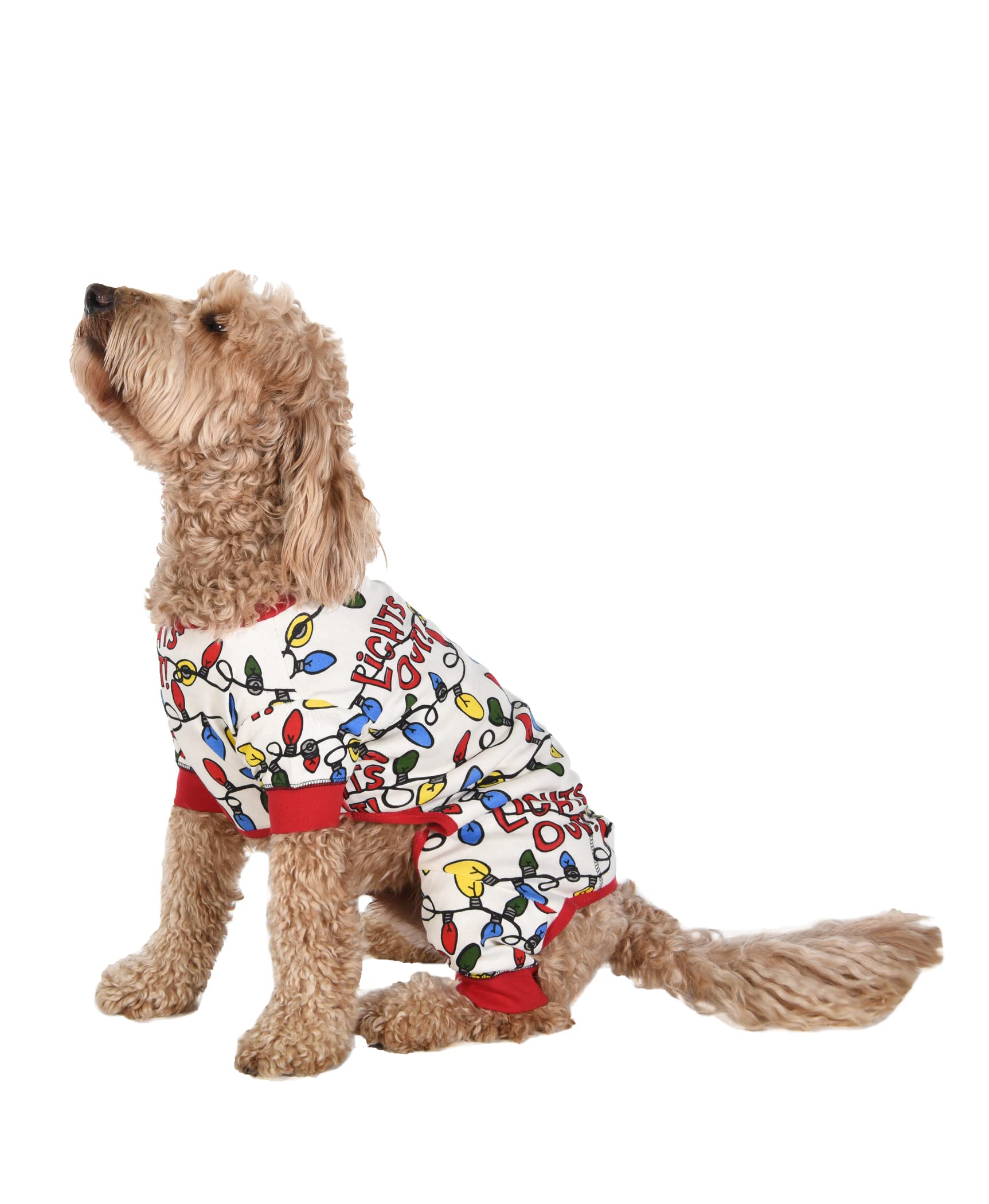 Lazy One Flapjacks, One-Piece Dog Sweater, Matching Family Pajamas For Dogs, Christmas Lights, Holiday, Lights Out (Small)