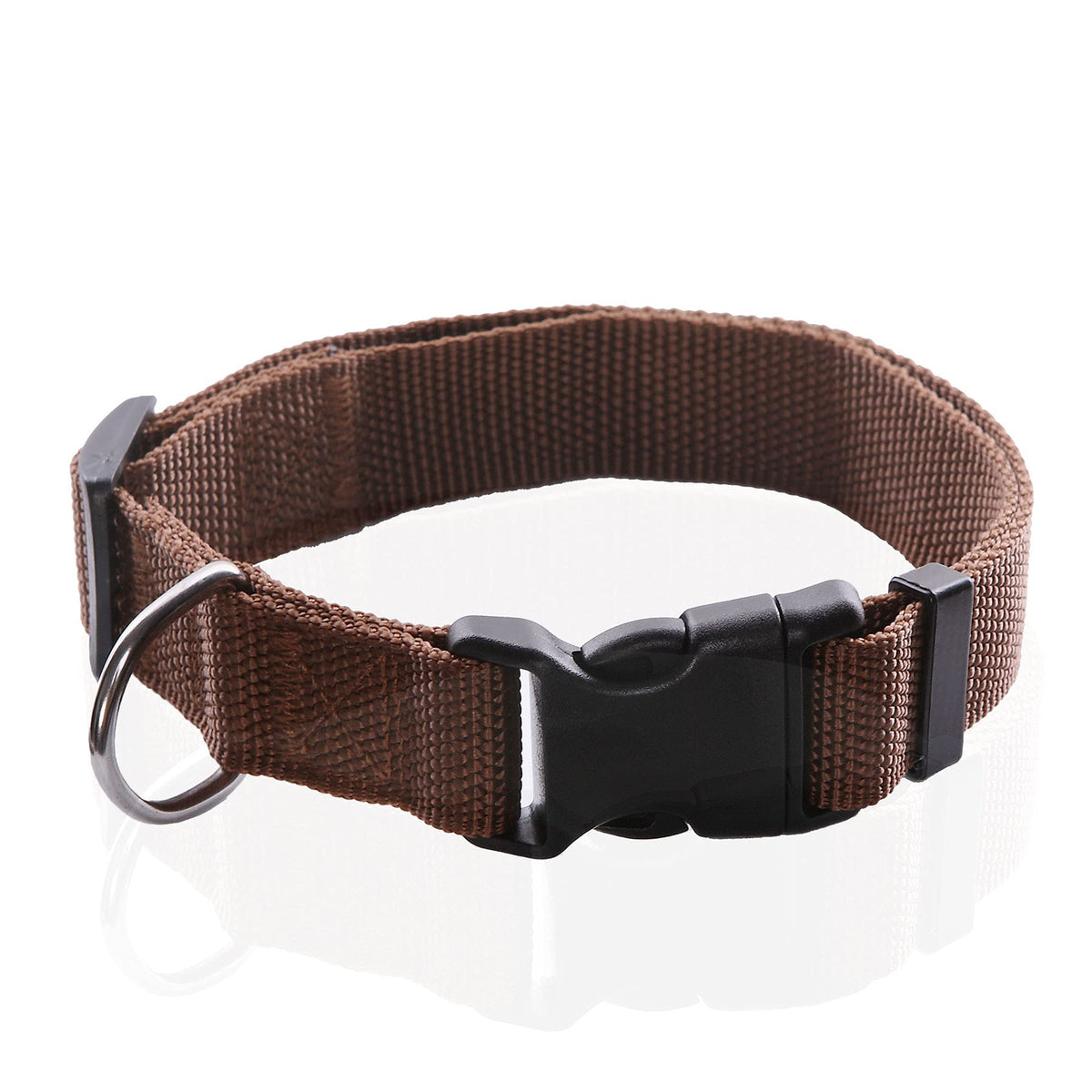 Adjustable Nylon Dog Collar, Durable Pet Collar 1 Inch 3/4 Inch 5/8 Inch Wide, For Large Medium Small Dogs (L(1' X 16-23'), Brown)