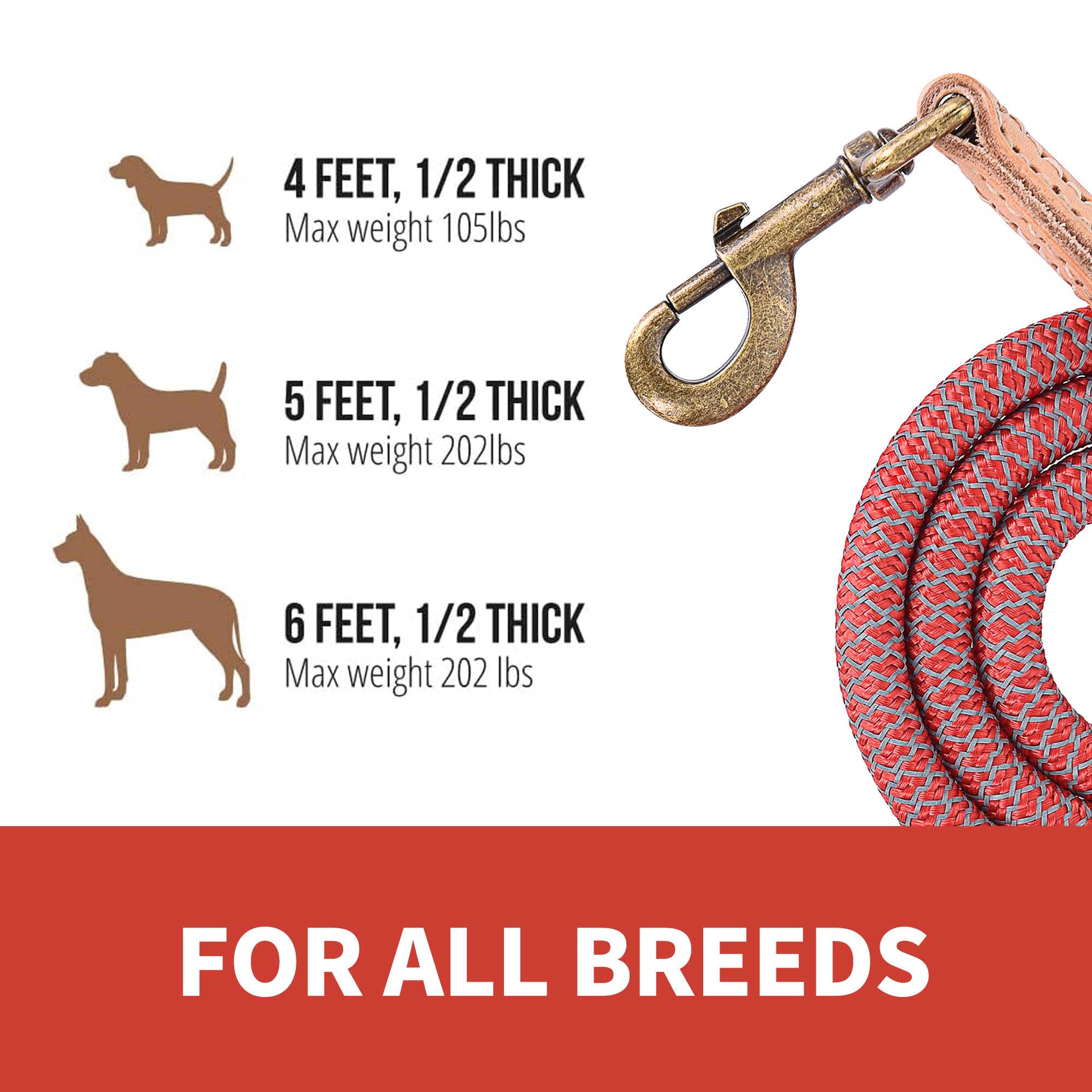 Mile High Life Reflective Dog Leash, Strong Nylon Dog Rope Heavy Duty Dog Training Leashes For Small Medium Large Dogs, Heavy Du