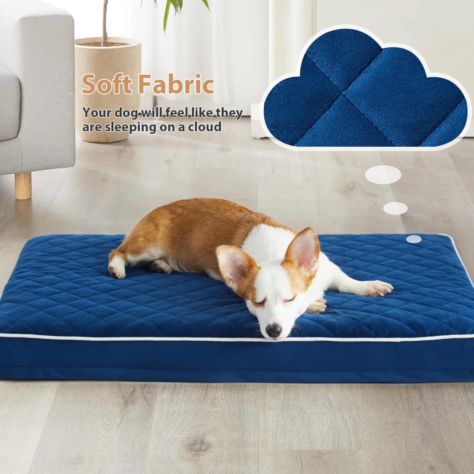 WNPETHOME Orthopedic Dog Bed for Large Dogs, Extra Large Waterproof With Removable Washable Cover & Anti-Slip Bottom, Egg Crate