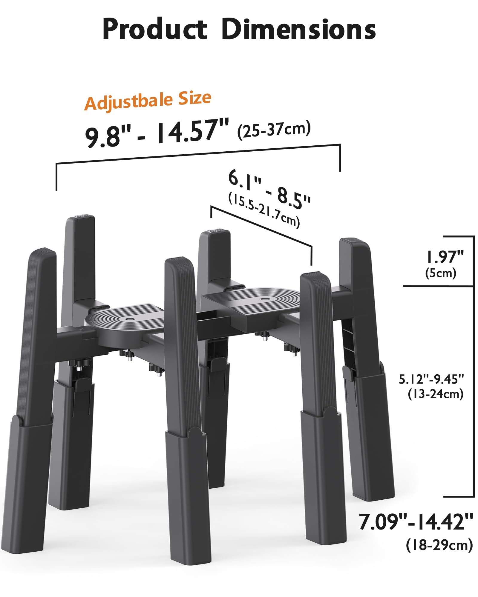 Czpet Dog Water Dispenser Stand, Holder For Pet Automatic Feeders, Width And Height Adjustable Elevated Stand For Pet Feerders,