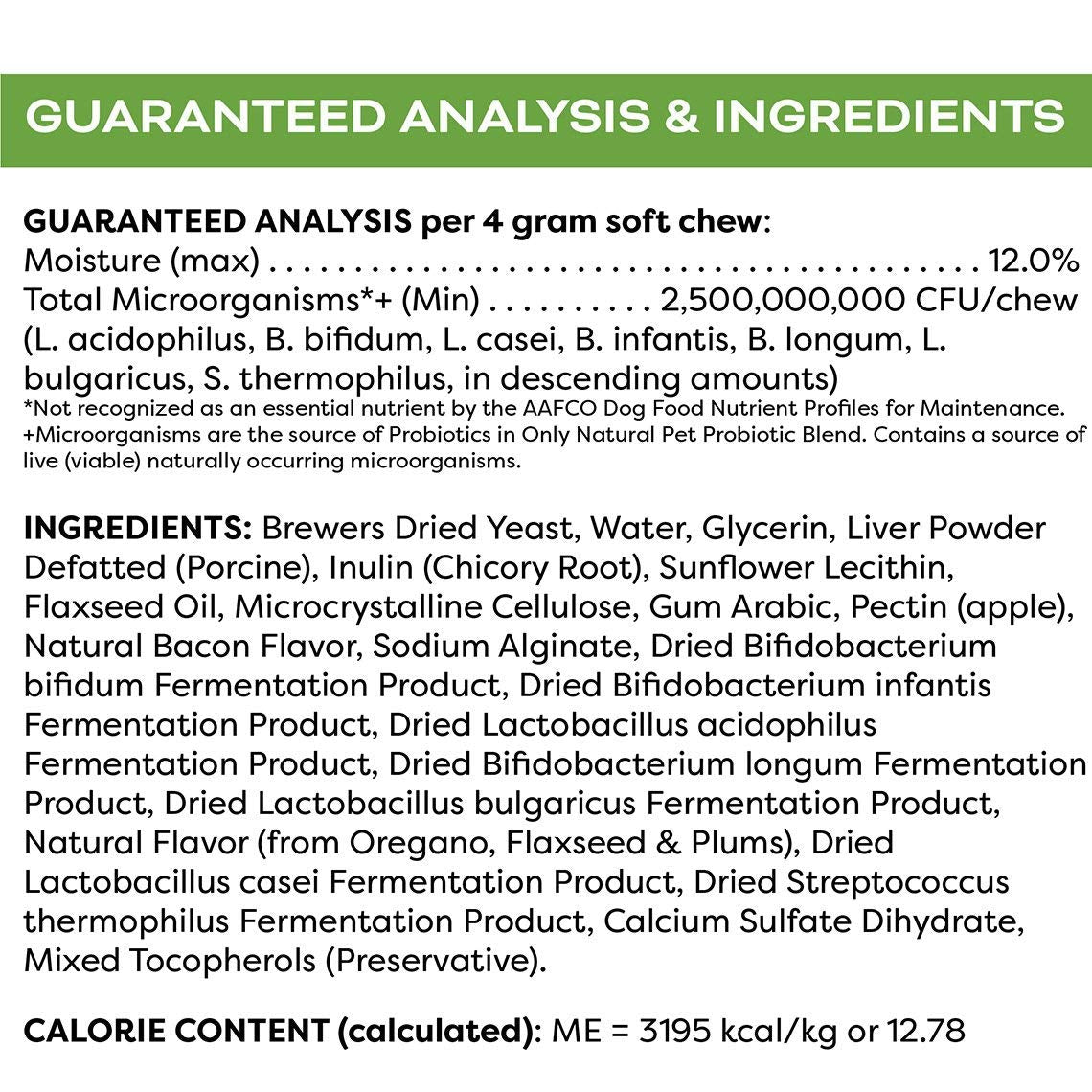 Only Natural Pet Probiotic Dog and Cat Supplement - Digestive & Gut Health Enzyme Formula, Puppy & Canine Digestive Chews, Best