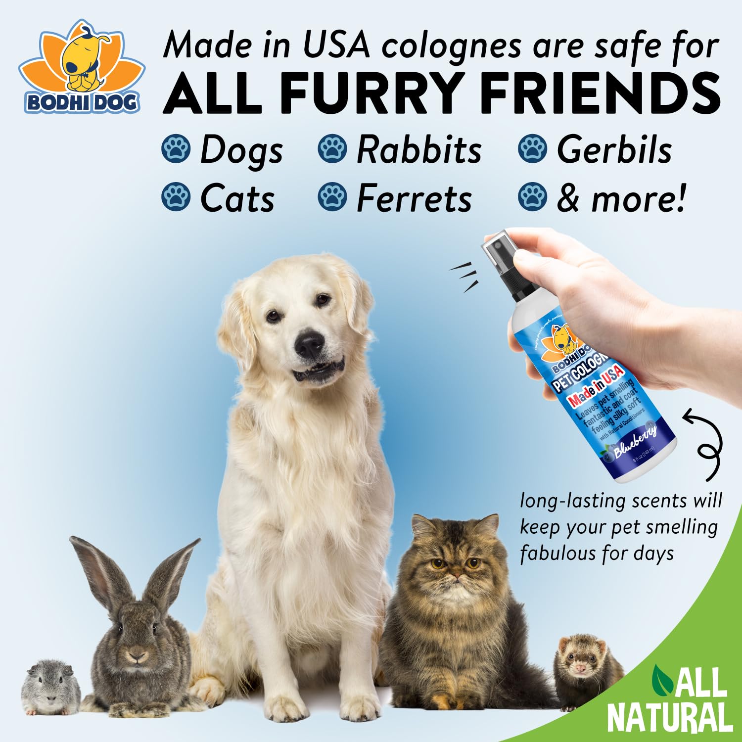 Bodhi Dog Natural Dog Cologne | Premium Scented Deodorizing Body Spray For Dogs & Cats | Neutralizes Strong Odors | Dog Perfume