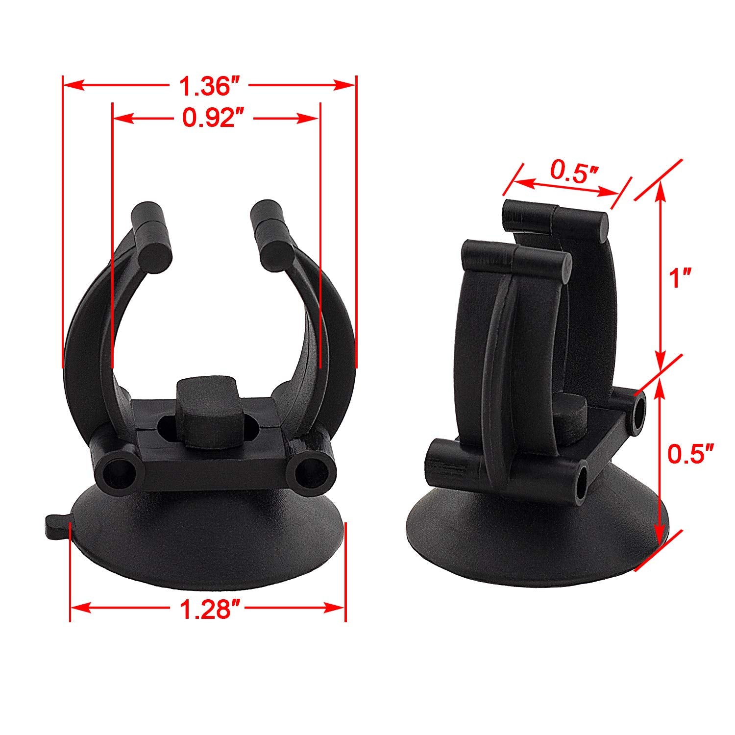 Oiiki 10 Pcs Aquarium Heater Suction Cups With Clips, Air Hose Tube Holders Clamps For Fish Tank (Black)