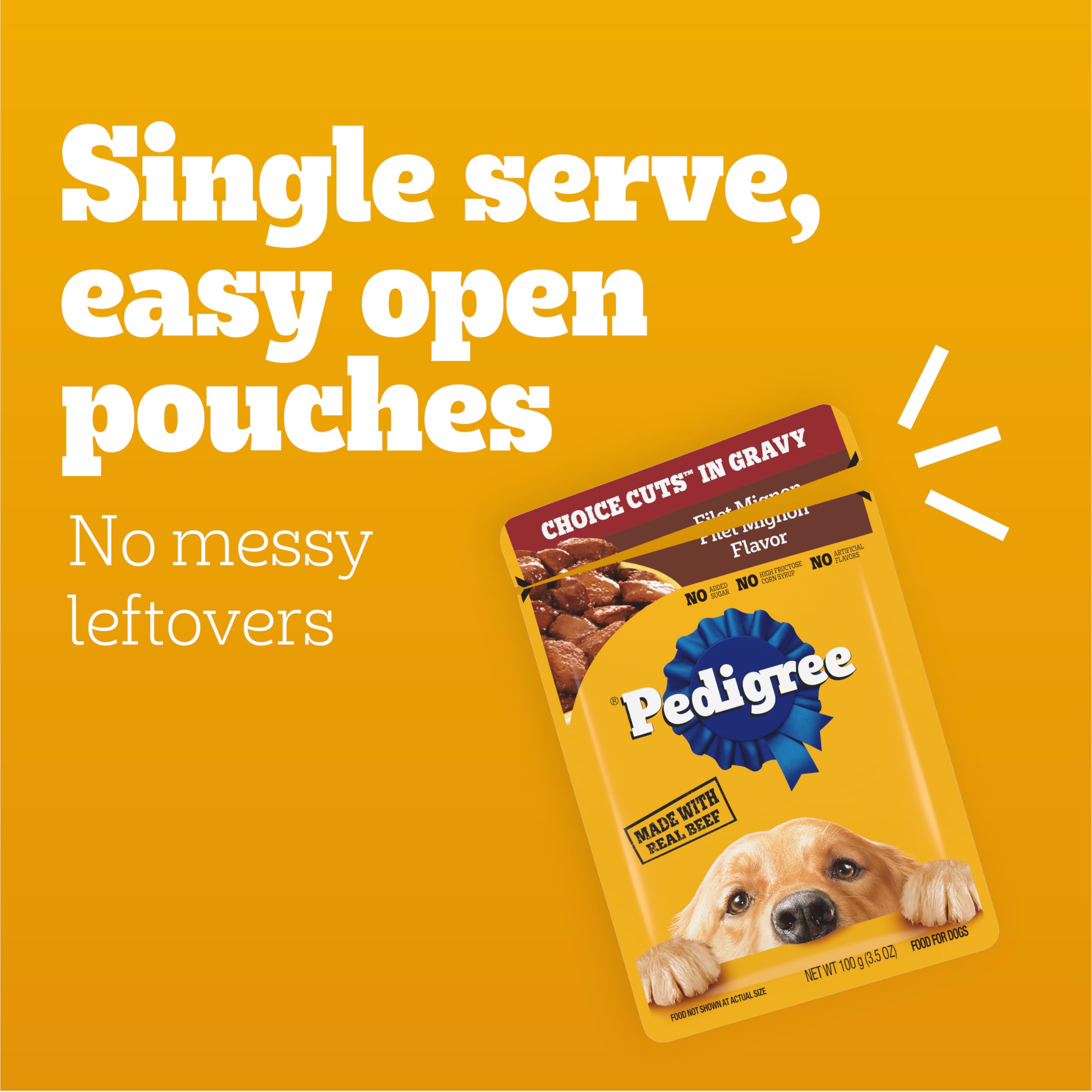 PEDIGREE CHOICE CUTS IN GRAVY Adult Soft Wet Dog Food 18-Pack Variety Pack, 3.5 oz Pouches