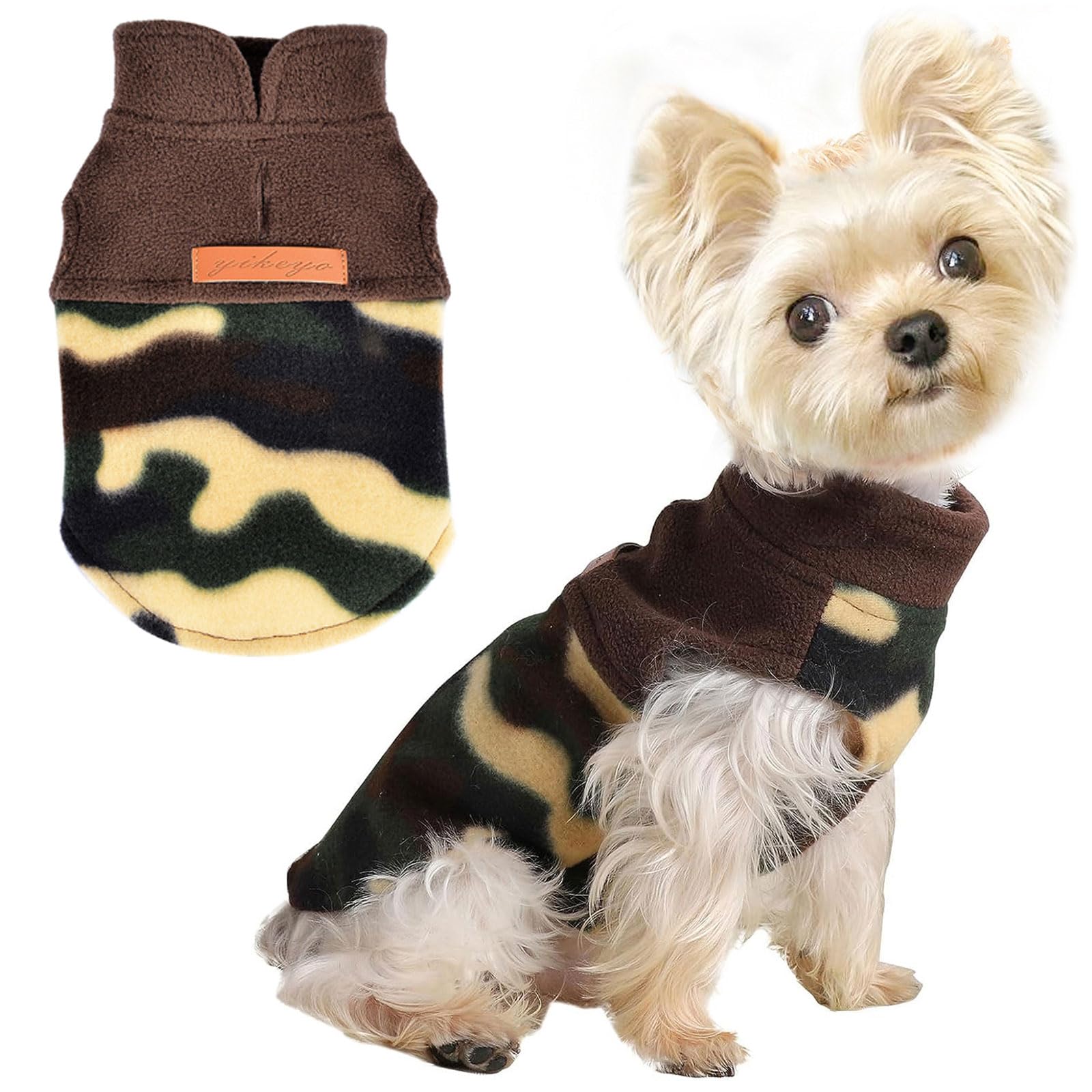 Gray Leopard Print Dog Sweater Dog Sweaters For Small Dogs Girl Boy Fleece Puppy Sweater Warm Soft Pet Holiday Clothes For Small
