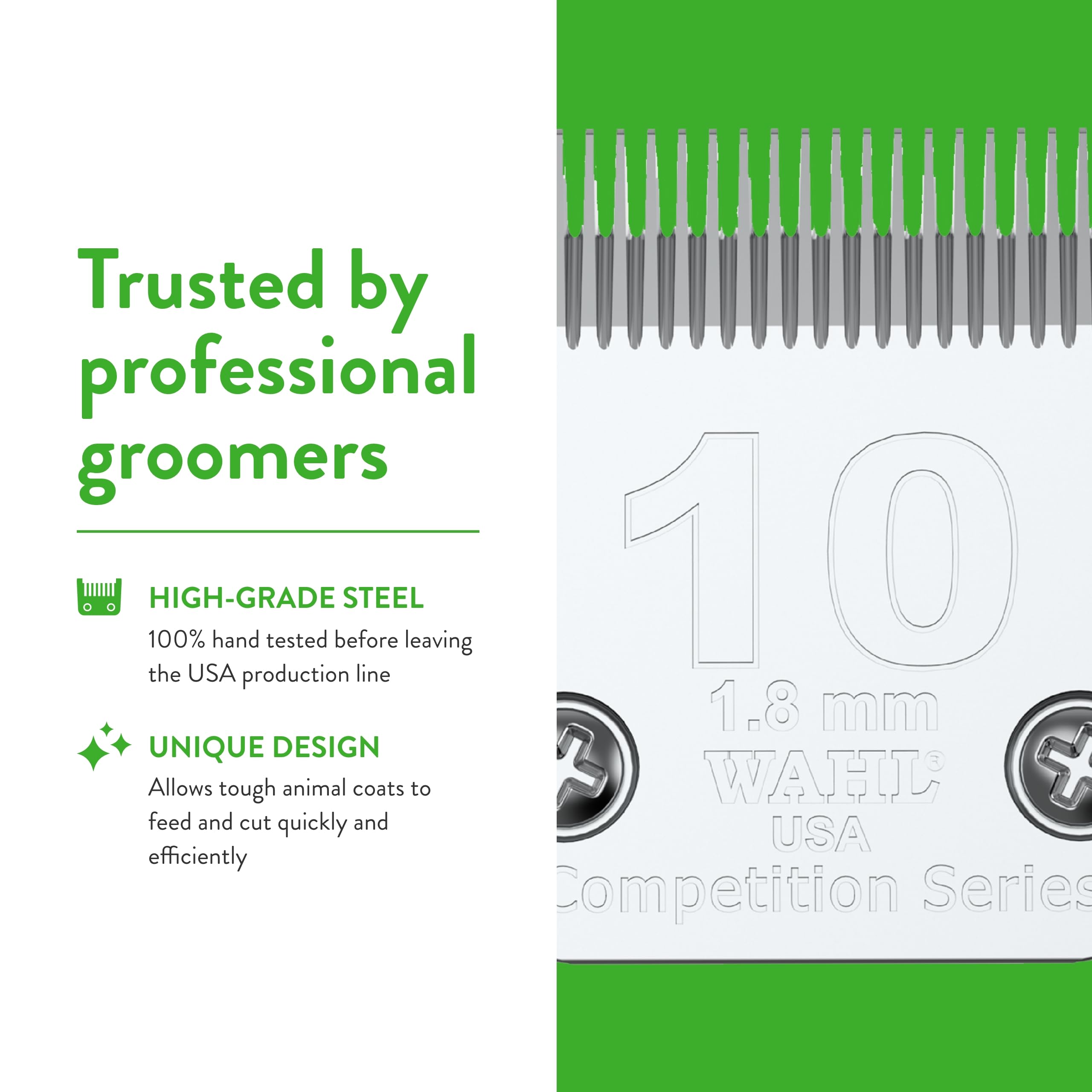 Wahl Professional Animal #10 Medium Competition Series Detachable Blade With 1/16-Inch Cut Length (#2358-100),Steel