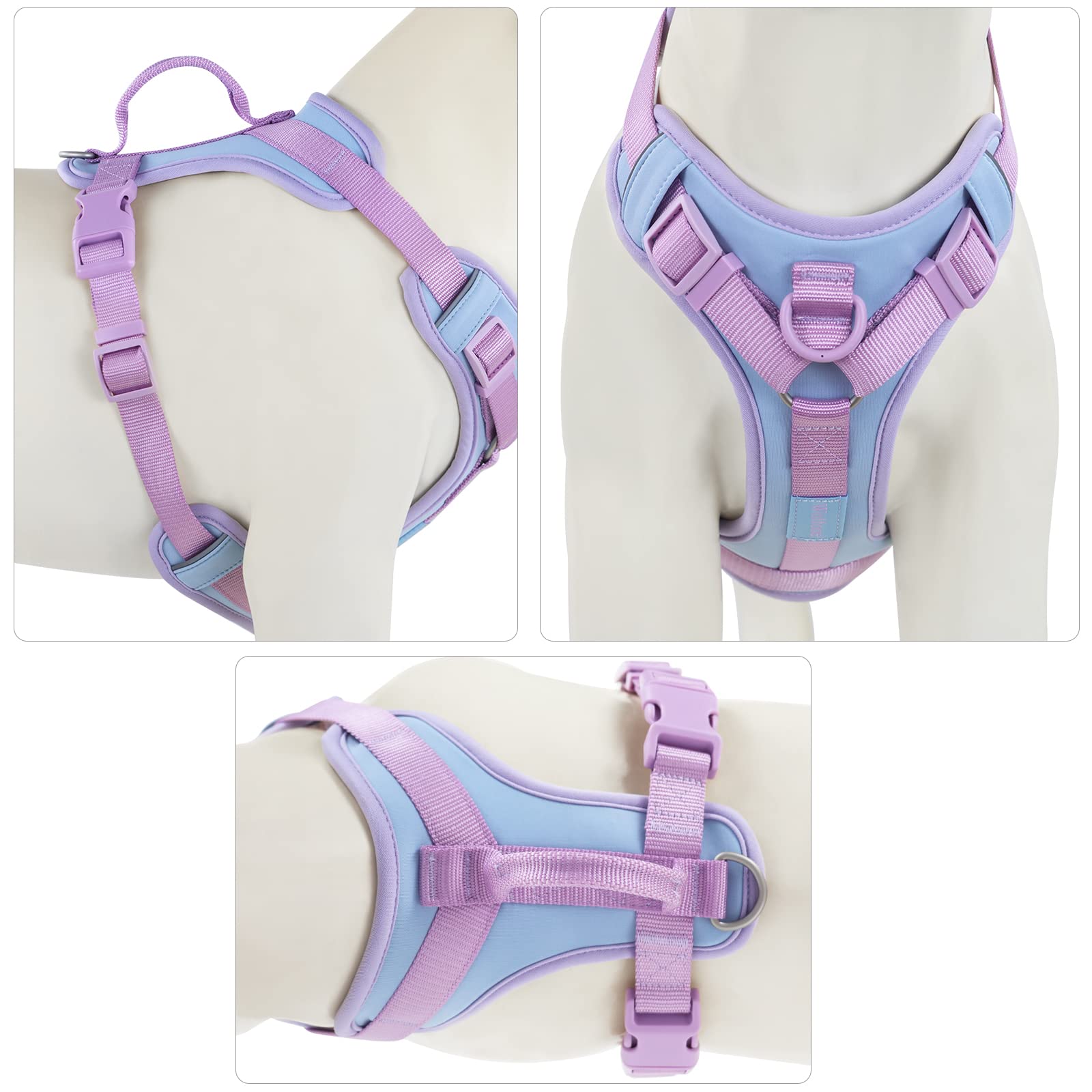 Wolfone No Pull Dog Harness Adjustable Soft Padded Pet Vest With Control Handle Adorable Daily Harness For Dogs(Spun Sugar Xs)