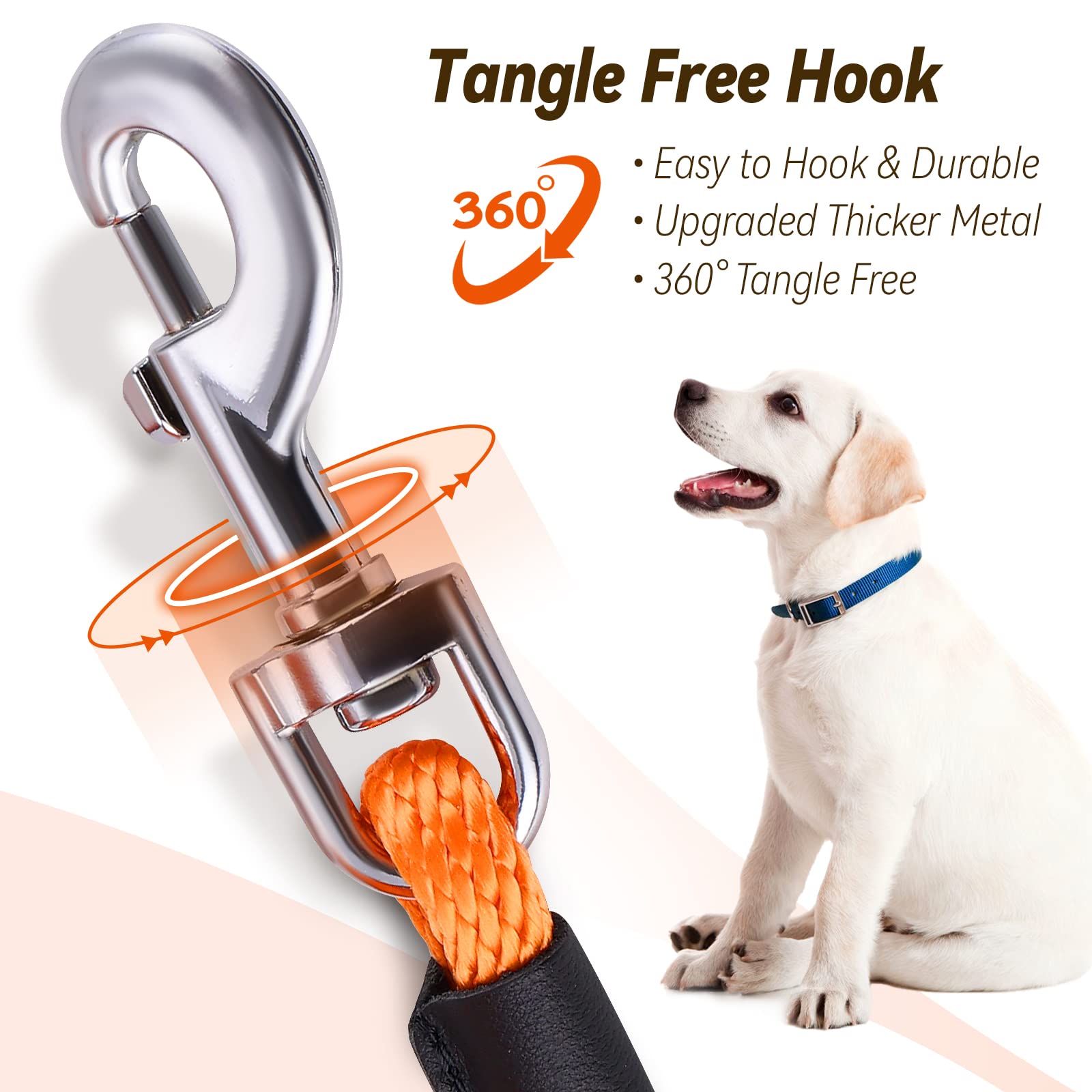 lynxking Check Cord Dog Leash Long Lead Training Tracking Line Comfortable Handle Heavy Duty Puppy Rope 10ft 15ft 30ft 50ft for