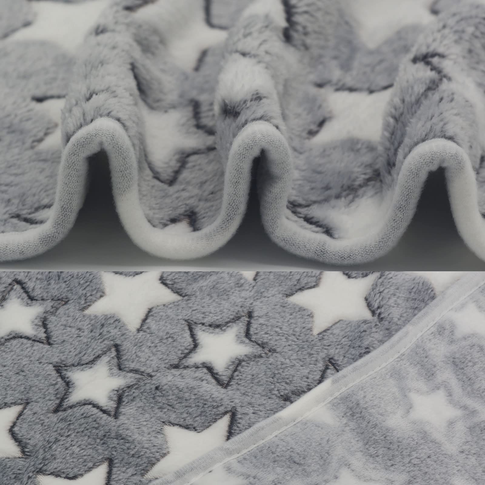 1 Pack 3 Puppy Blankets Cat Dog Blankets Super Soft Warm Sleep Mat Grey Star Cute Print Blanket Fluffy Fleece Pet Blanket Flannel Throw For Small Dogs Puppy Dogs Cats Large(40'X30')