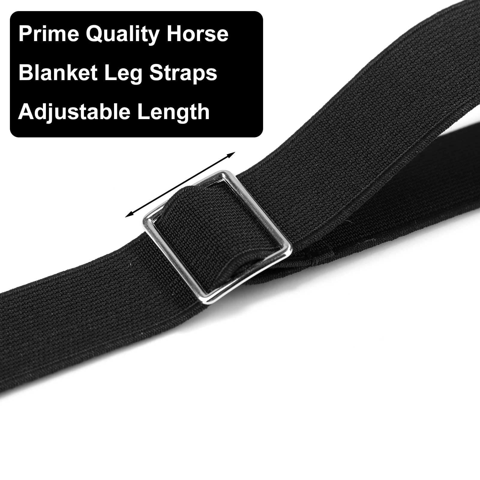 2Pcs Horse Blanket Leg Straps, Elastic Horse Blanket Leg Straps Horse Blanket Belly Band Replacement With Swivel Snap Hook Wrap