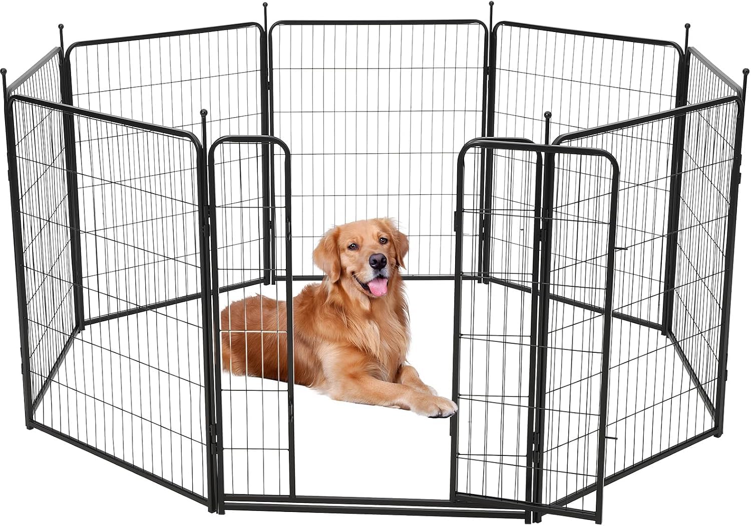 Dog Playpen Indoor/Outdoor 40 Height 21 Ft L 8 Panels Pet Play Pen, Stress-Free and Safe Play, Portable Metal Pet Exercise Pen f