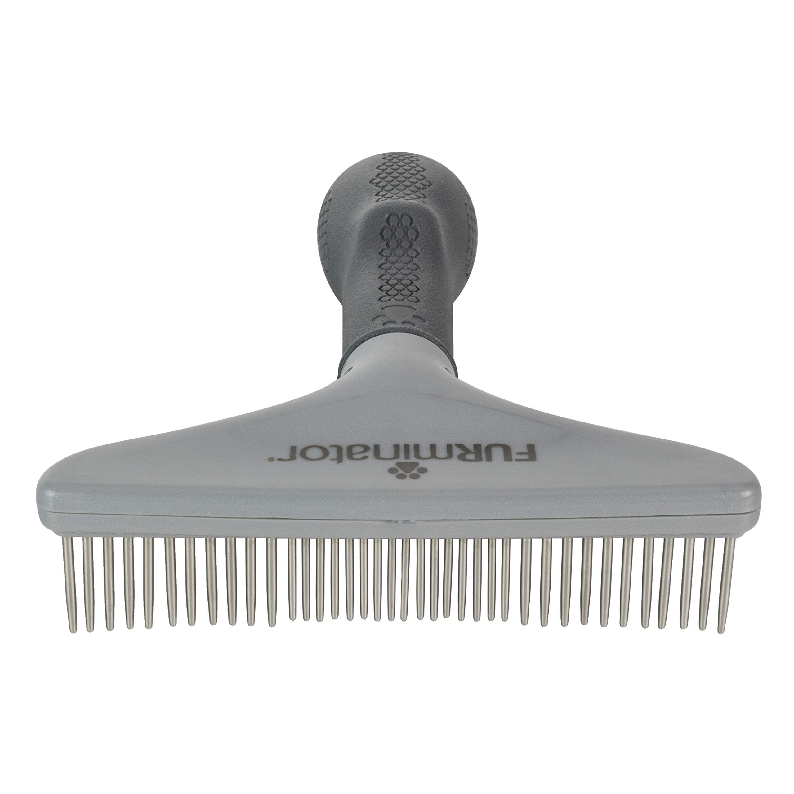 Furminator Dog/Cat Grooming Rake, Grooming Tool, Removes Loose Hair And Tangles, Gray