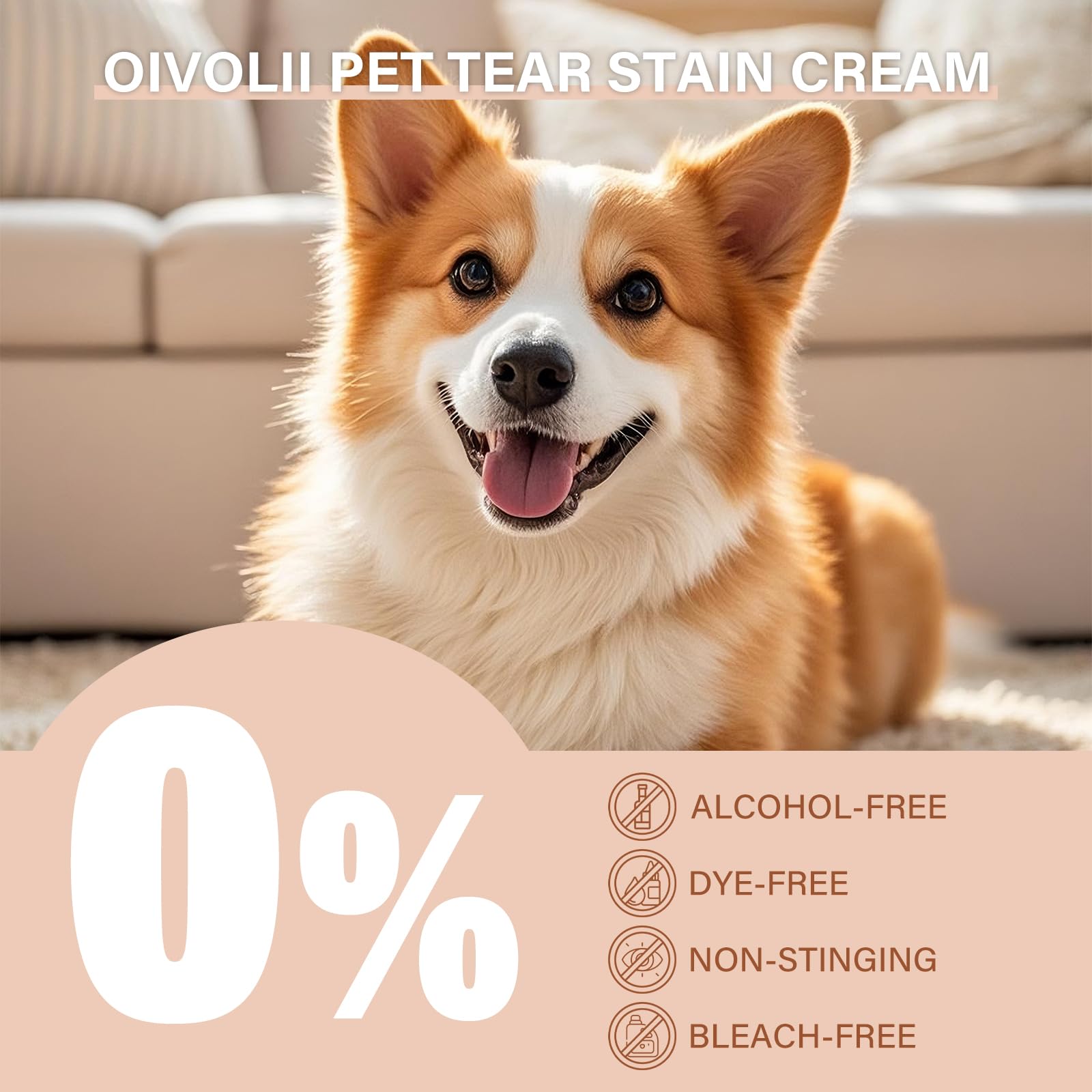 Oivolii Tear Stain Remover Balm for Dogs & Cats Natural, Safe Gentle & Effective Cleans Dog Tear Stains Great for Long Hair Dog,