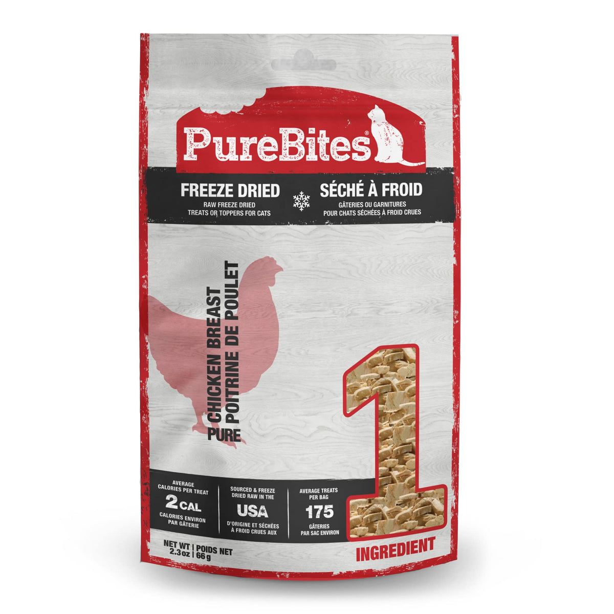 Purebites Chicken Freeze Dried Cat Treats, 1 Ingredient, Made In Usa, 2.3Oz