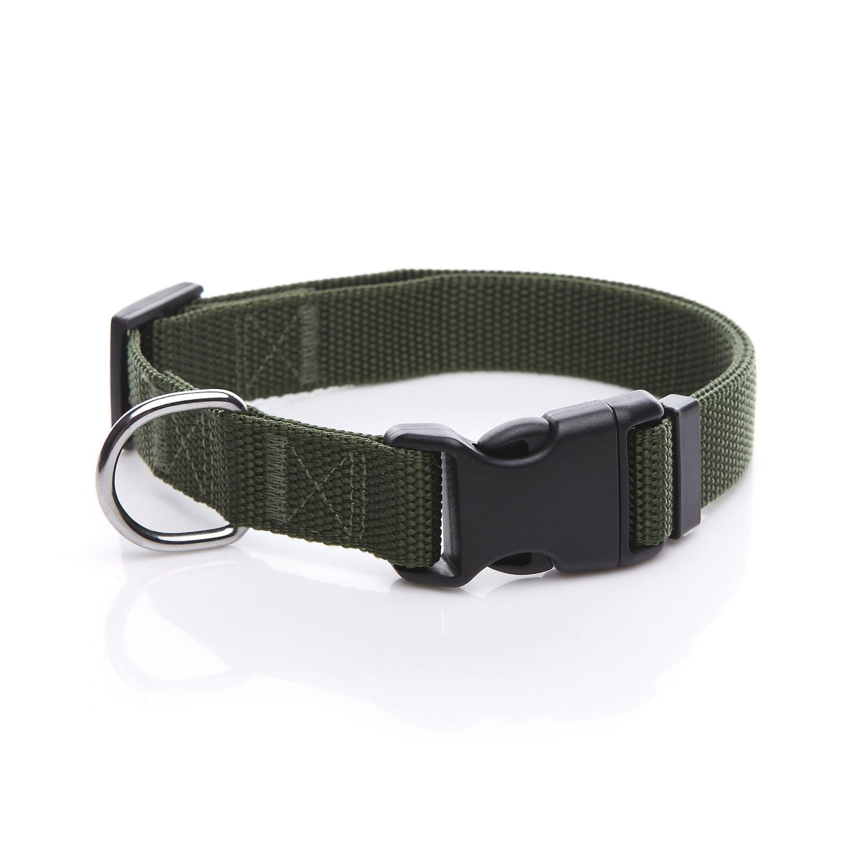 Adjustable Nylon Dog Collar, Durable Pet Collar 1 Inch 3/4 Inch 5/8 Inch Wide, For Large Medium Small Dogs(5/8 Inch, Green)