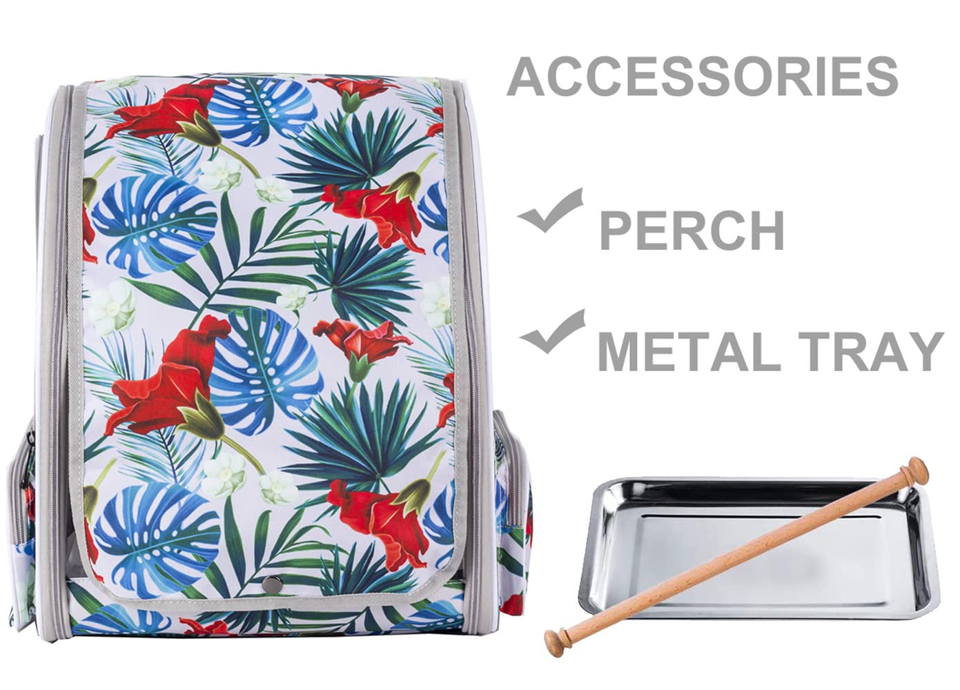 Bird Carrier Backpack With Wooden Stand Perch, Bird Travel Carrier Backpack (Multi-Colored, Bird Backpack)