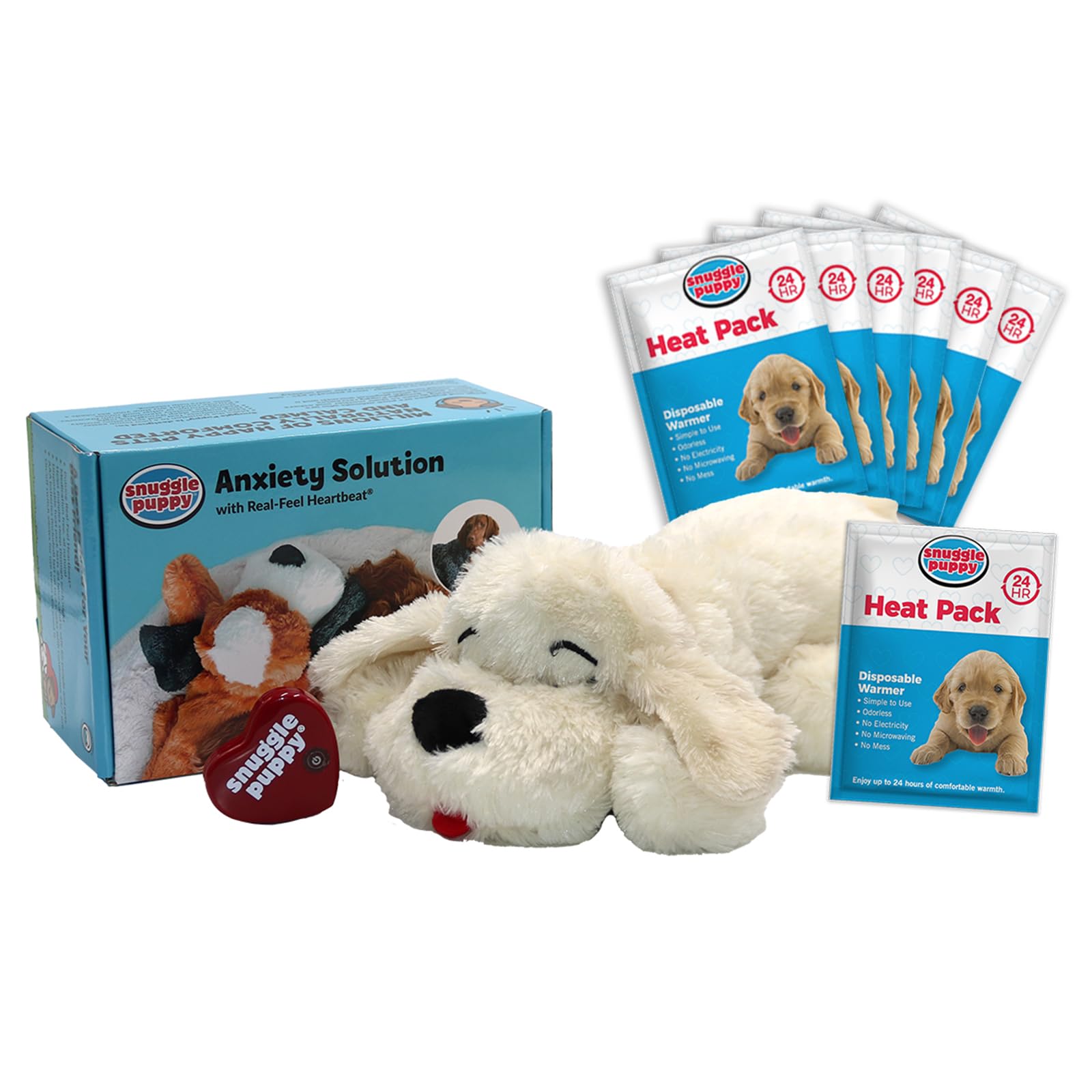 Original Snuggle Puppy Toys - Heartbeat Puppy For Dogs - Pet Anxiety Relief And Calming Aid - Comfort Dog Toys For Behavioral Tr