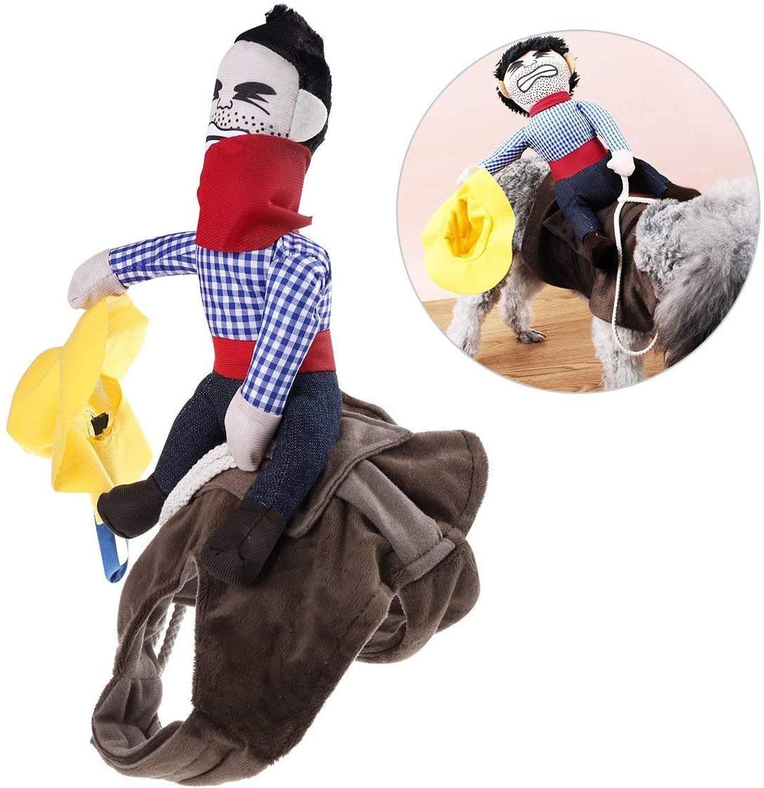 Ismarten Pet Costume Dog Costume Clothes Pet Outfit Suit Cowboy Rider Style With Doll And Hat Pet Costume (S)