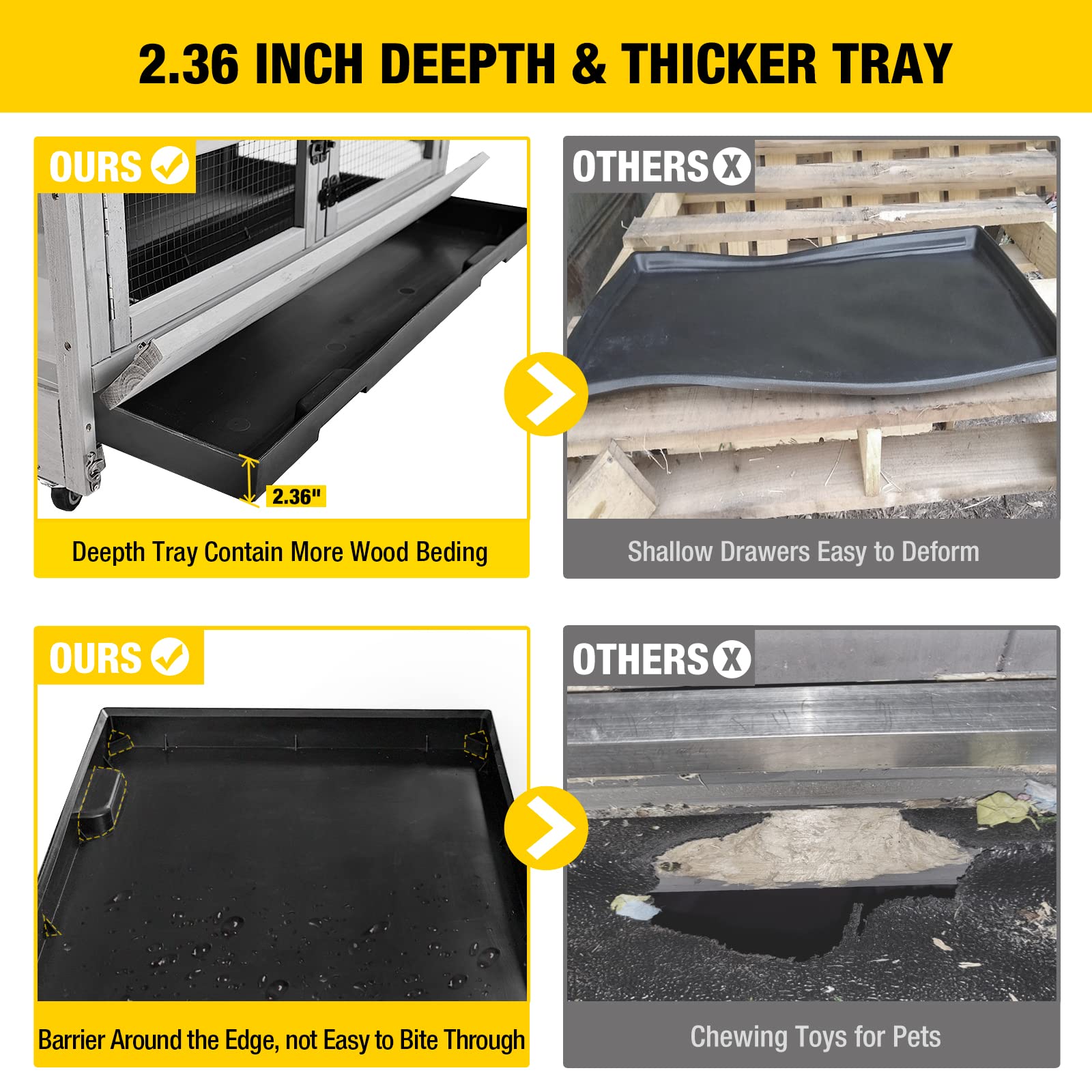 Aivituvin Guinea Pig Cage Chew Proof Hamster Cage Metal Frame Rat House Small Animal Habitat Critter Nation Cage 2 Levels Double