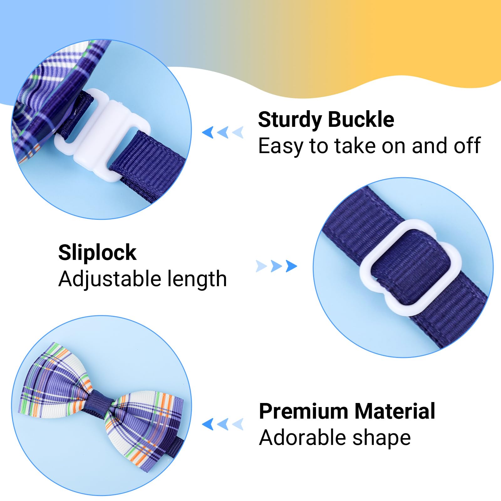 Segarty Bow Ties For Dogs, 40Pcs Adjustable Bowtie Collars For Small Medium Pet, Comfortable Cats Neck Bow Tie Large Puppy Cute