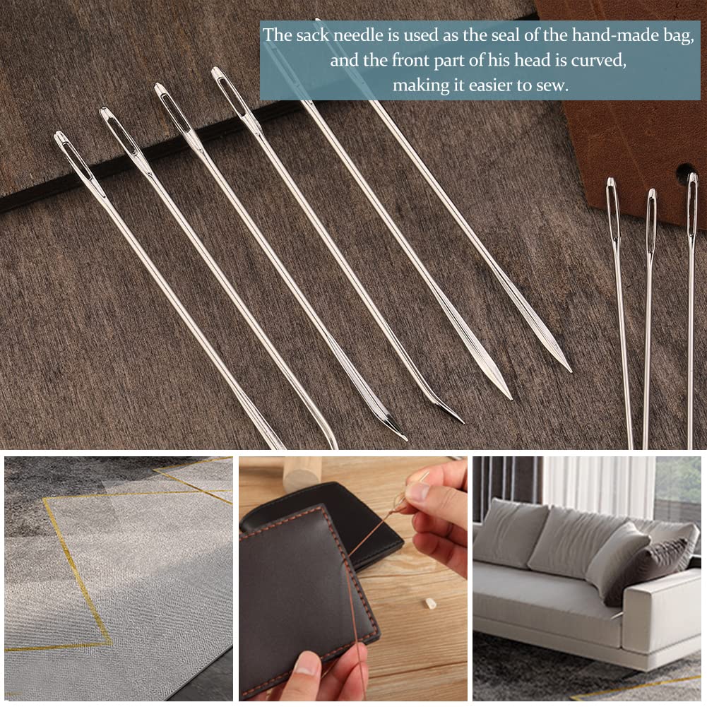 20 Pcs Leather Sewing Needles,Heavy Duty Sewing Needles Kit Include Curved Leather Needle,Sack Needle,Hand Sewing Needle,Leather