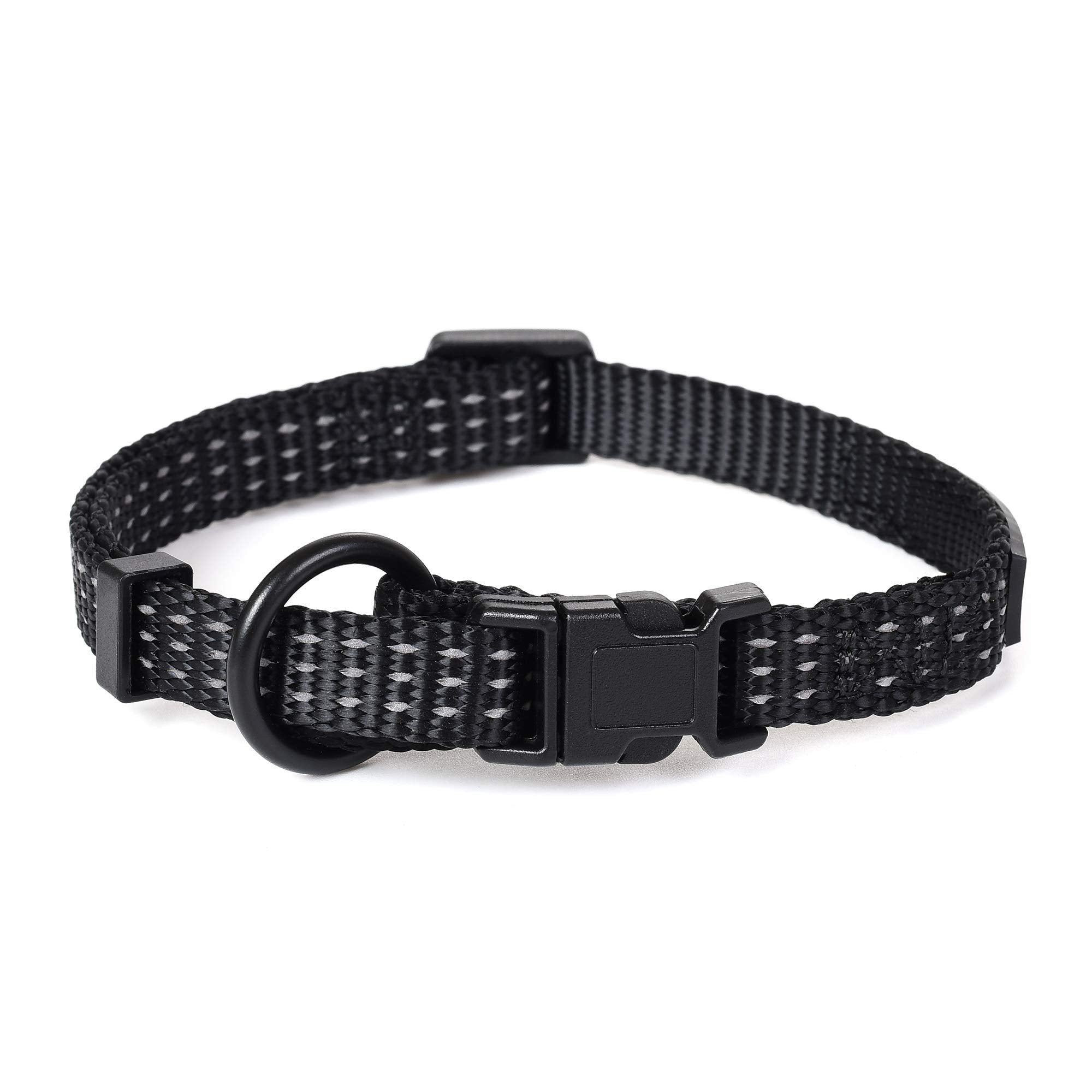 Mile High Life Dog Collar, Nylon Reflective Dog Collars W Pull D-Ring, Light Weight Adjustable Puppy Collars, Dog Collars For La