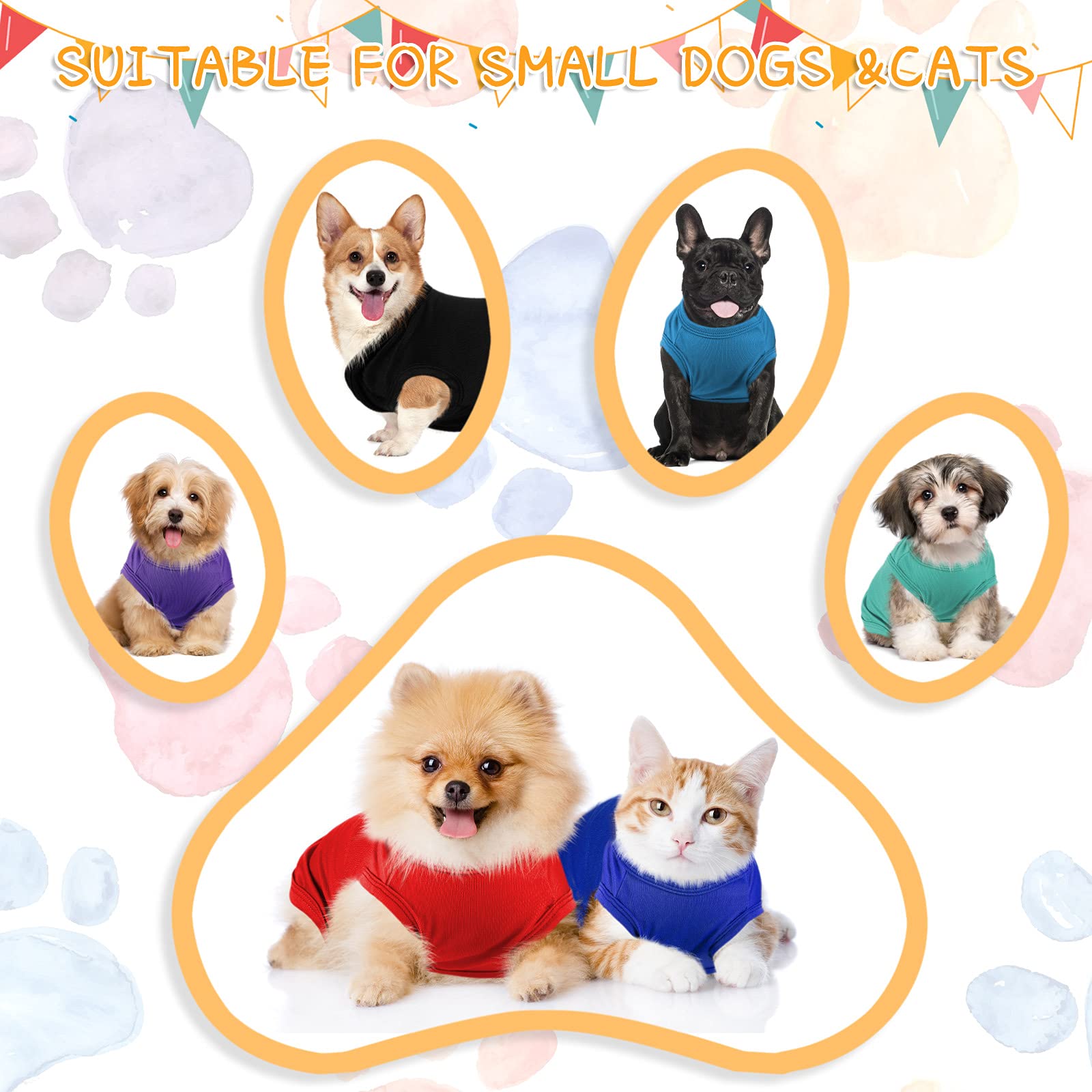 16 Pieces Dog Shirts Soft Dog T-Shirt Pet Basic Clothes Pet Puppy Blank Clothes Soft And Breathable Outfits For Dogs Cats Puppy Pet (Xl)