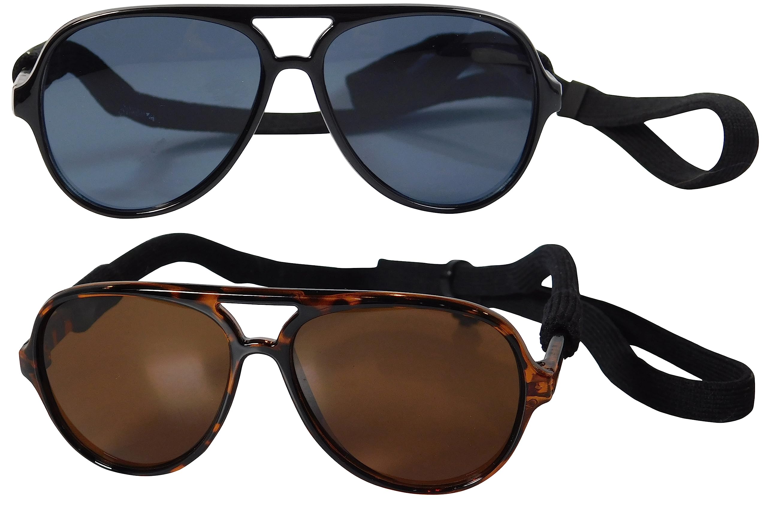 G010 Dog Pet Costume Prop Aviator Sunglasses Medium Breeds 20-40 Lbs (2-Pack Black+ Tortoise Brown)