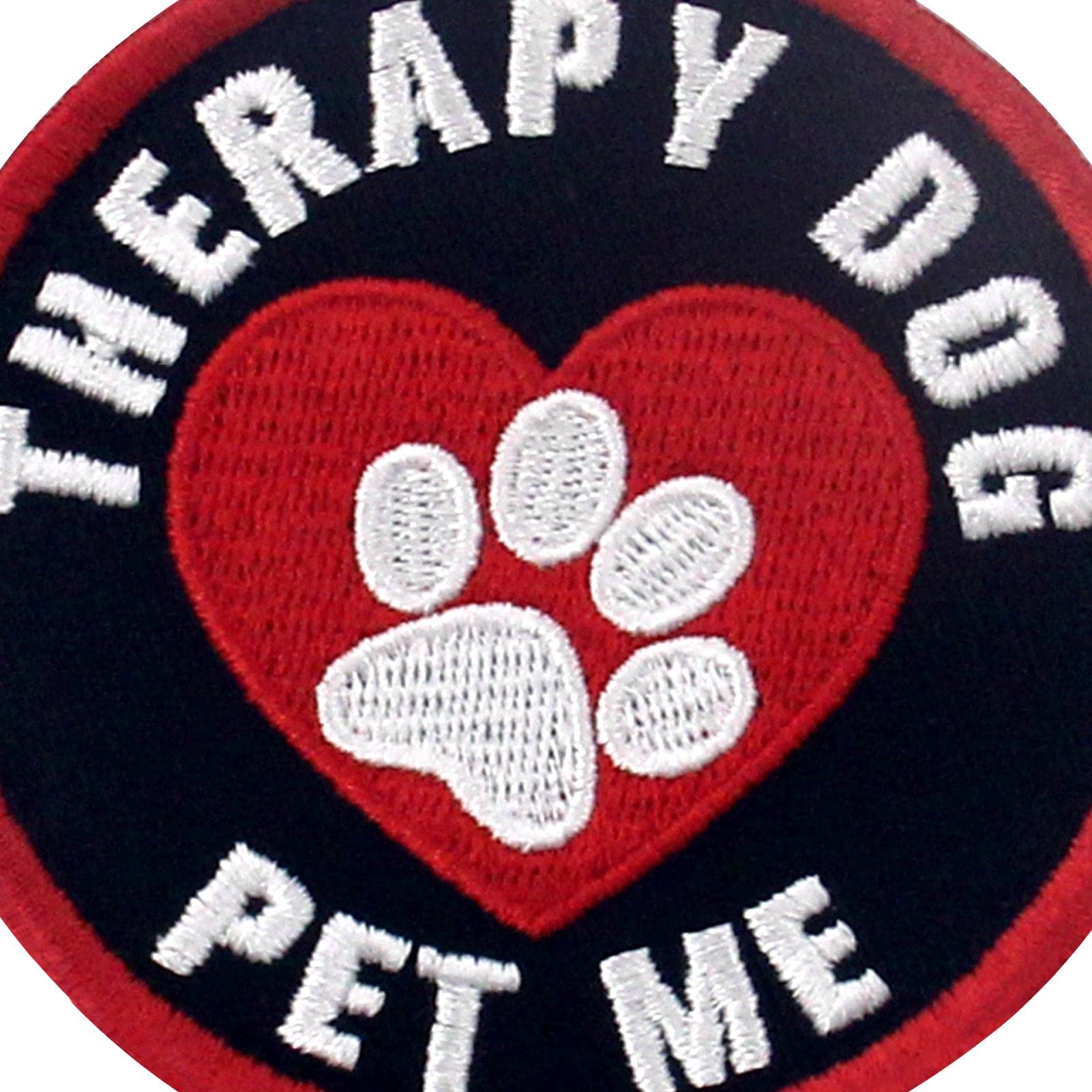 Tailwag Planet Therapy Dog Pet Me Emotional Support Service Dog Morale Tactical Patch Embroidered Badge Fastener Hook & Loop Emblem