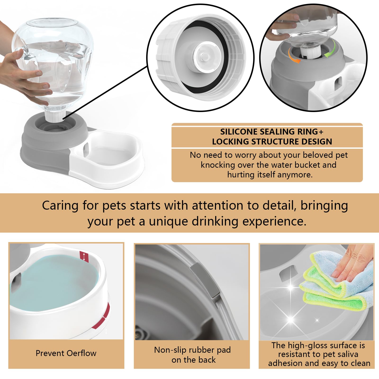 4L Automatic Dog Water Bowl Dispenser - Staltwo Pet Water Dispenser,Large Capacity Water Feeder For Cats And Dogs, Bpa-Free,4-Li