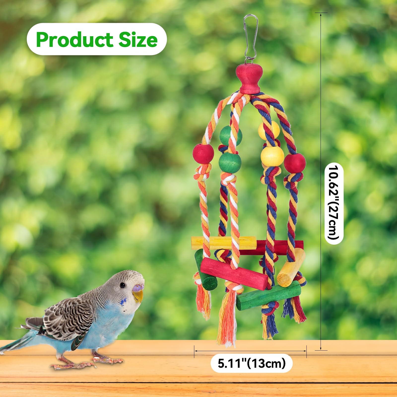Samtotopets 2Pcs Dangly Rope Bird Toys