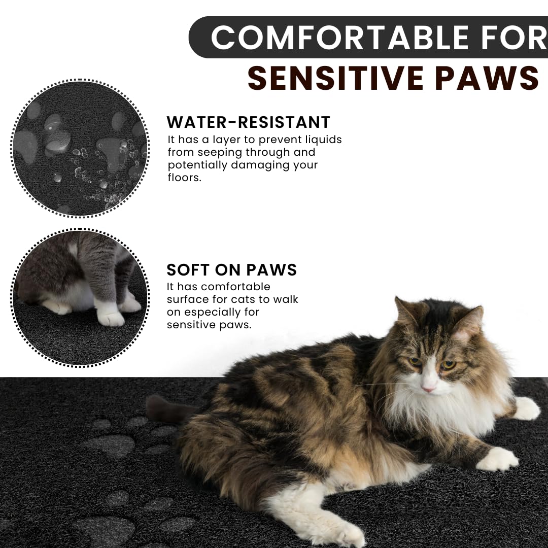 Andalus Extra Large Cat Litter Mat, Pack of 1 - Waterproof, Non-Slip & Easy to Clean Cat Litter Box Mat for Extra Efficient Pet