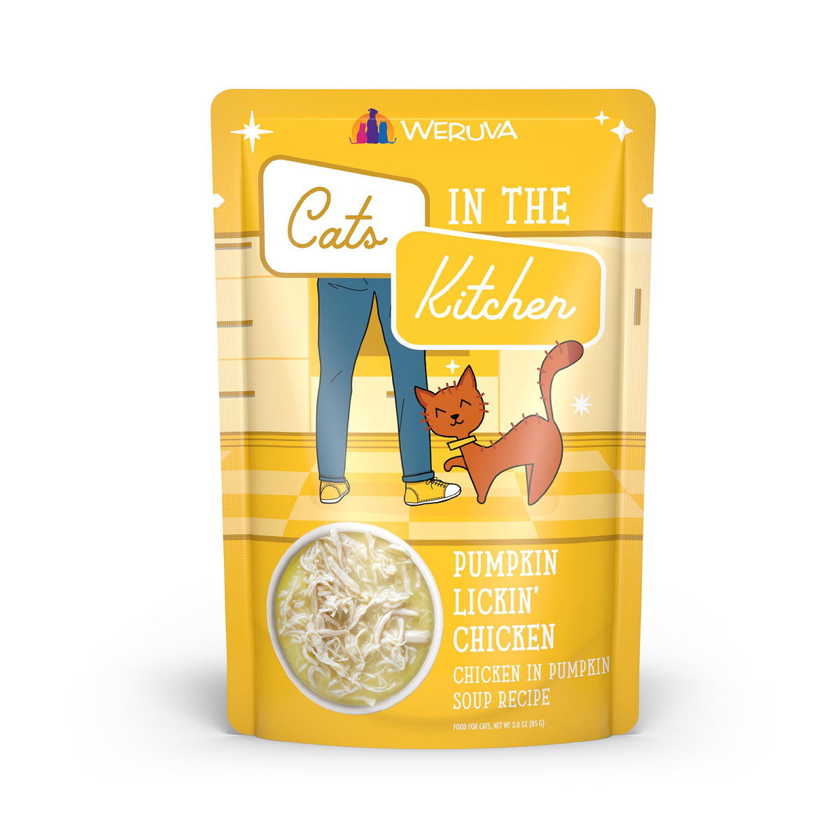 Weruva Cats In The Kitchen, Pumpkin Lickin' Chicken With Chicken Breast In Pumpkin Soup Cat Food, 3Oz Pouch (Pack Of 12)