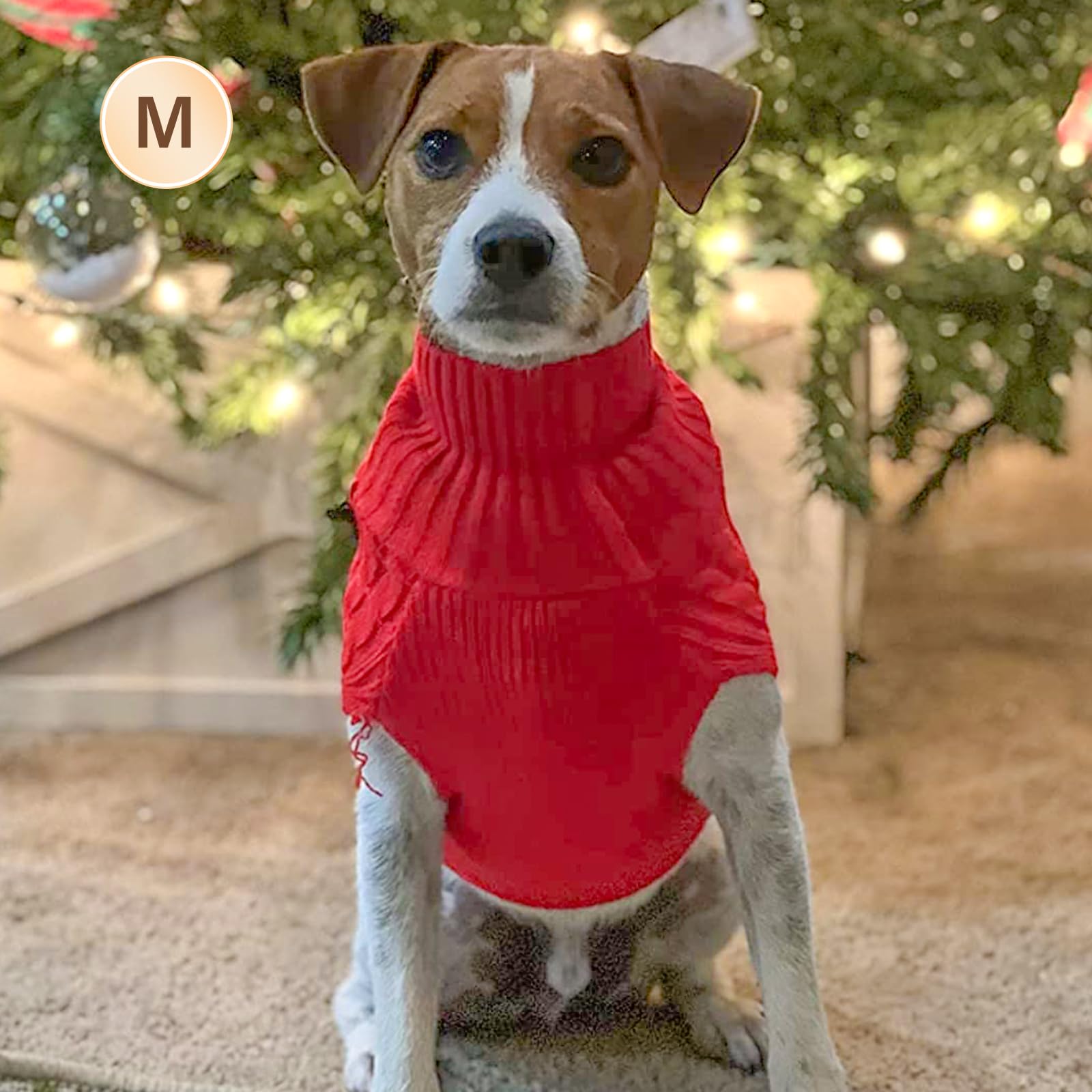 Kyeese Stretchy Dog Sweater - Small Male Turtleneck Gingham Warm Pet Sweater For Fall Winter
