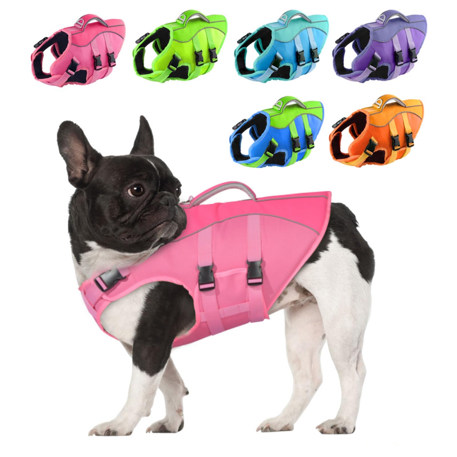 Petdsh Dog Life Jacket Medium, High Flotation Dog Life Vest For Swimming Boating, Reflective Puppy Lifejacket With Superior Buoy