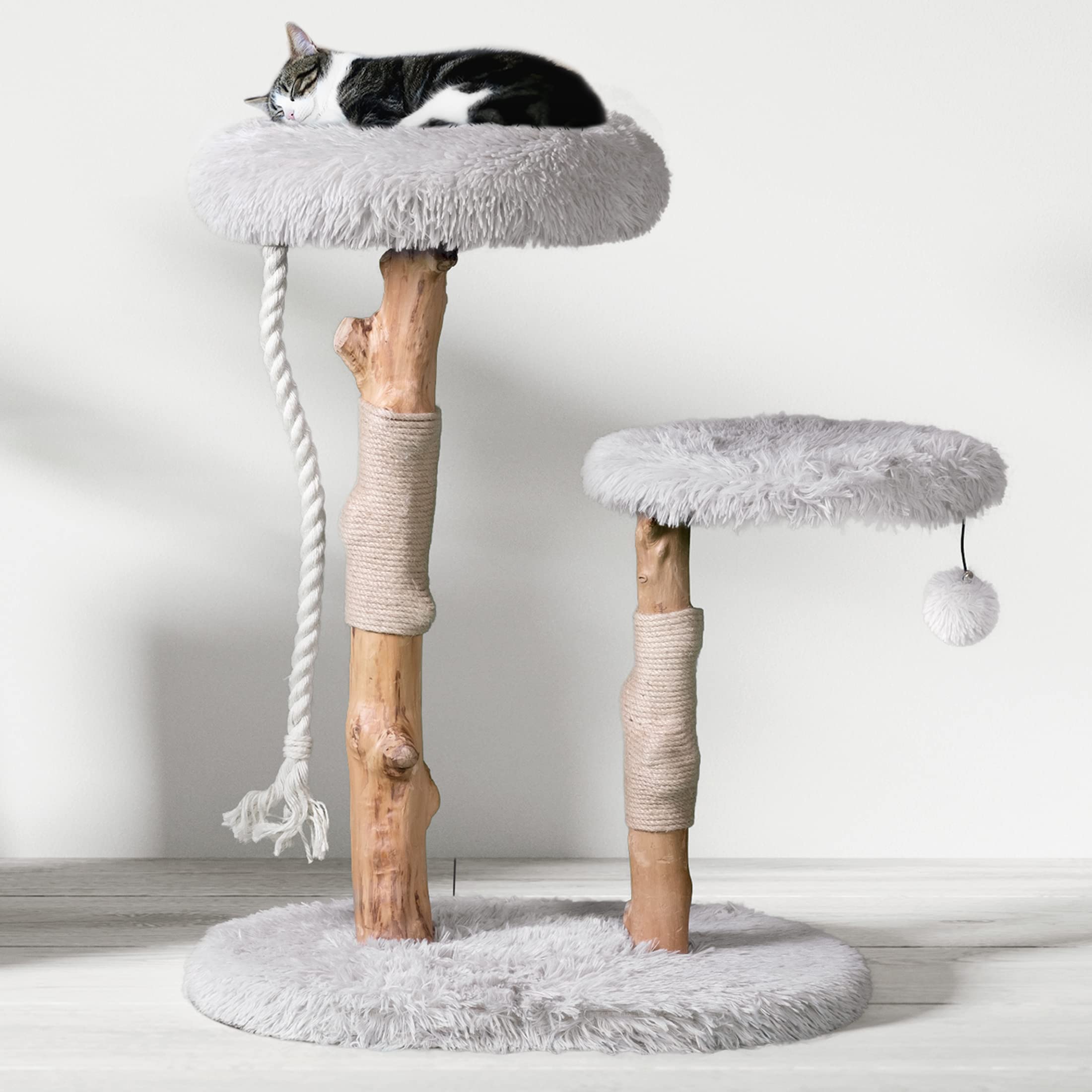 Mau Modern Cat Tower - Wooden Cat Scratching Tree & Condo - Luxury Collection - Cat Lovers Gift