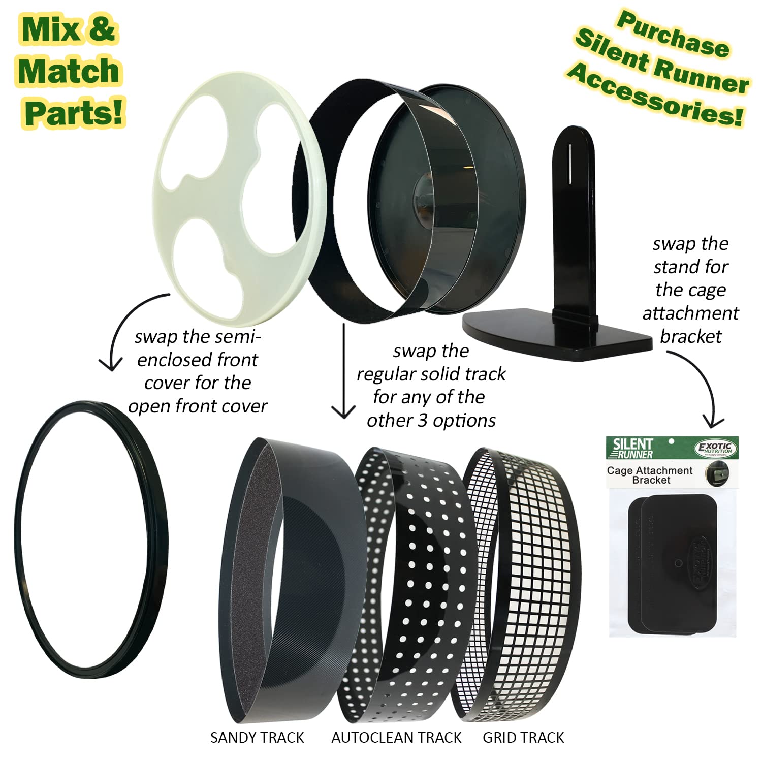 Silent Runner Glow Wheel - 12'' Regular - Exercise Wheel (Wheel + Autoclean Track + Sandy Track)