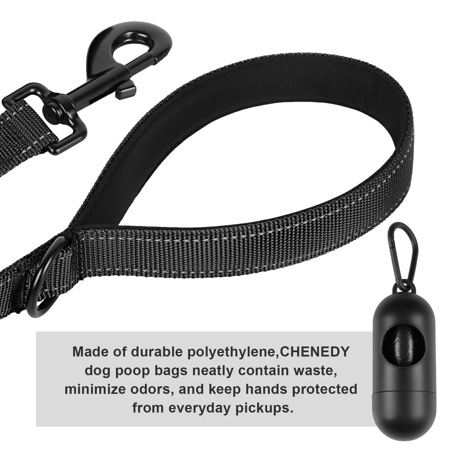 Dog Leash, Short Dog Leash, Leashes For Large Breed Dogs,Traffic Padded Handle- Reflective Training Lead, Perfect For Medium To