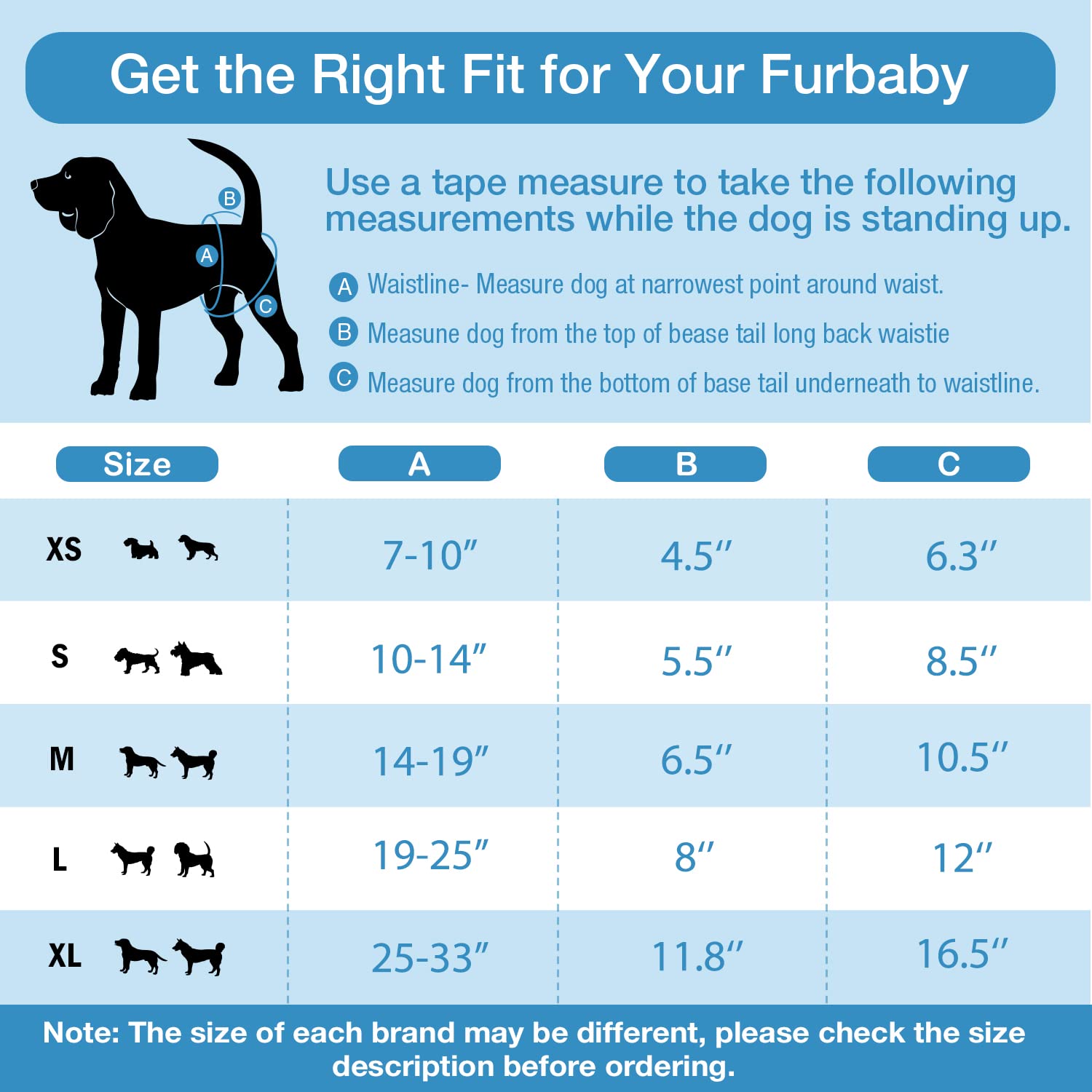 Pet Soft Washable Female Diapers (3 Pack) - Female Dog Diapers, Dress Style Comfort Reusable Doggy Diapers For Girl Dog In Period Heat (Ocean, L)