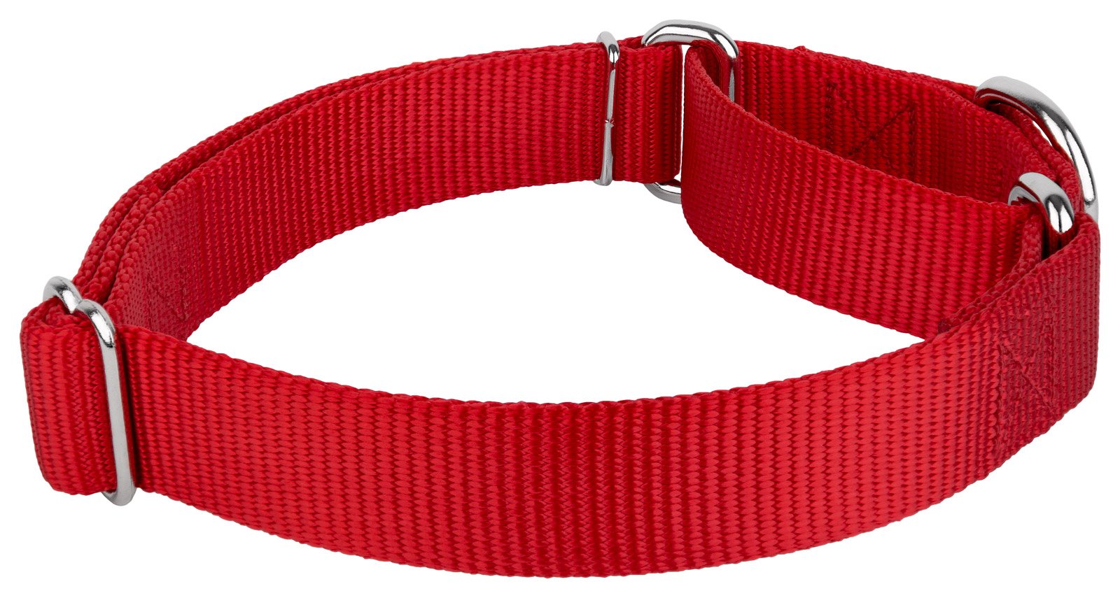 Country Brook Petz Martingale Dog Collar - Heavy-Duty Training Collar With No Buckle - Service Dog Collar For All Pups - Vibrant, Colorful Collection (Red, 1 Inch, Medium)