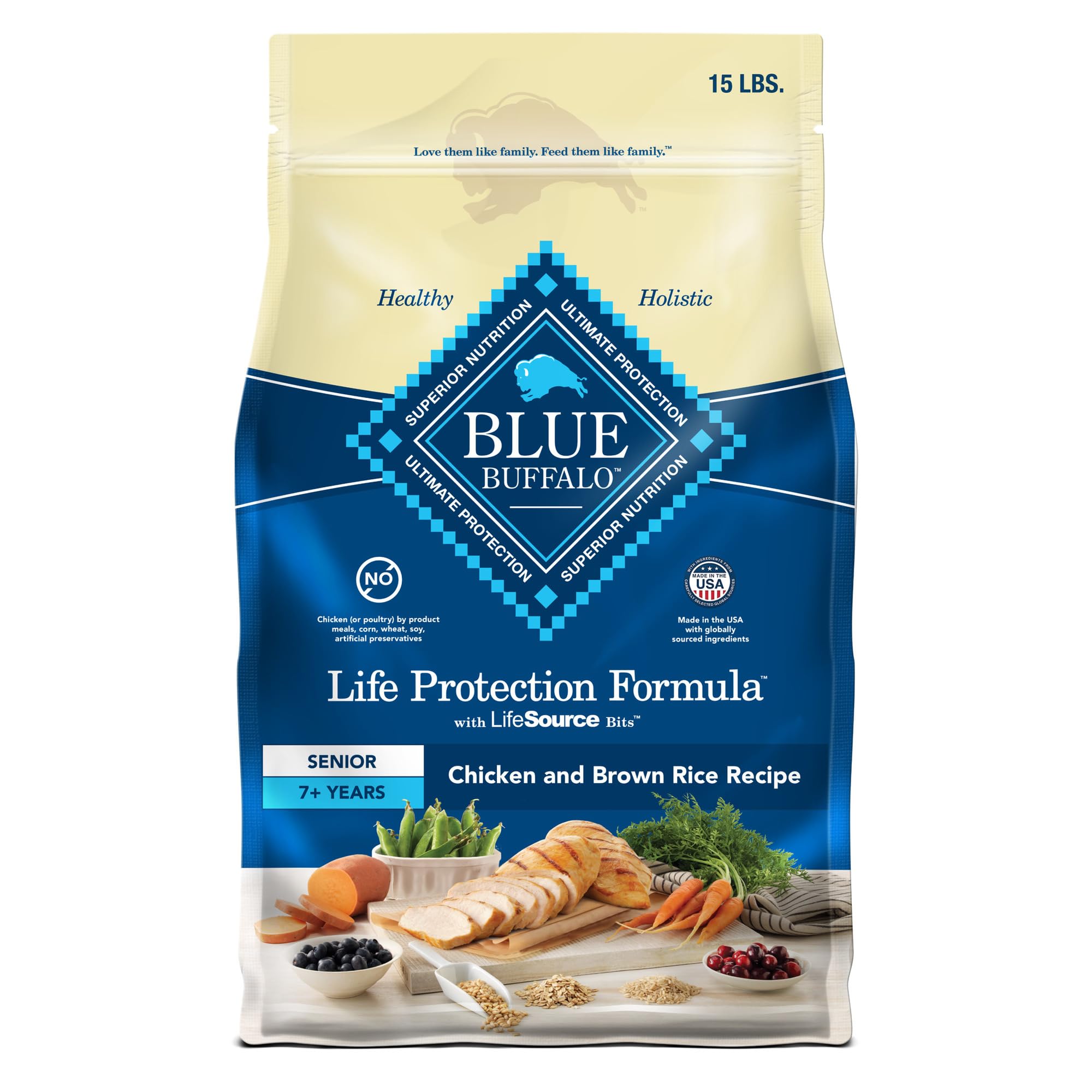 Blue Buffalo Life Protection Formula Senior Dry Dog Food, Supports Joint Health and Mobility, Made with Natural Ingredients, Chi